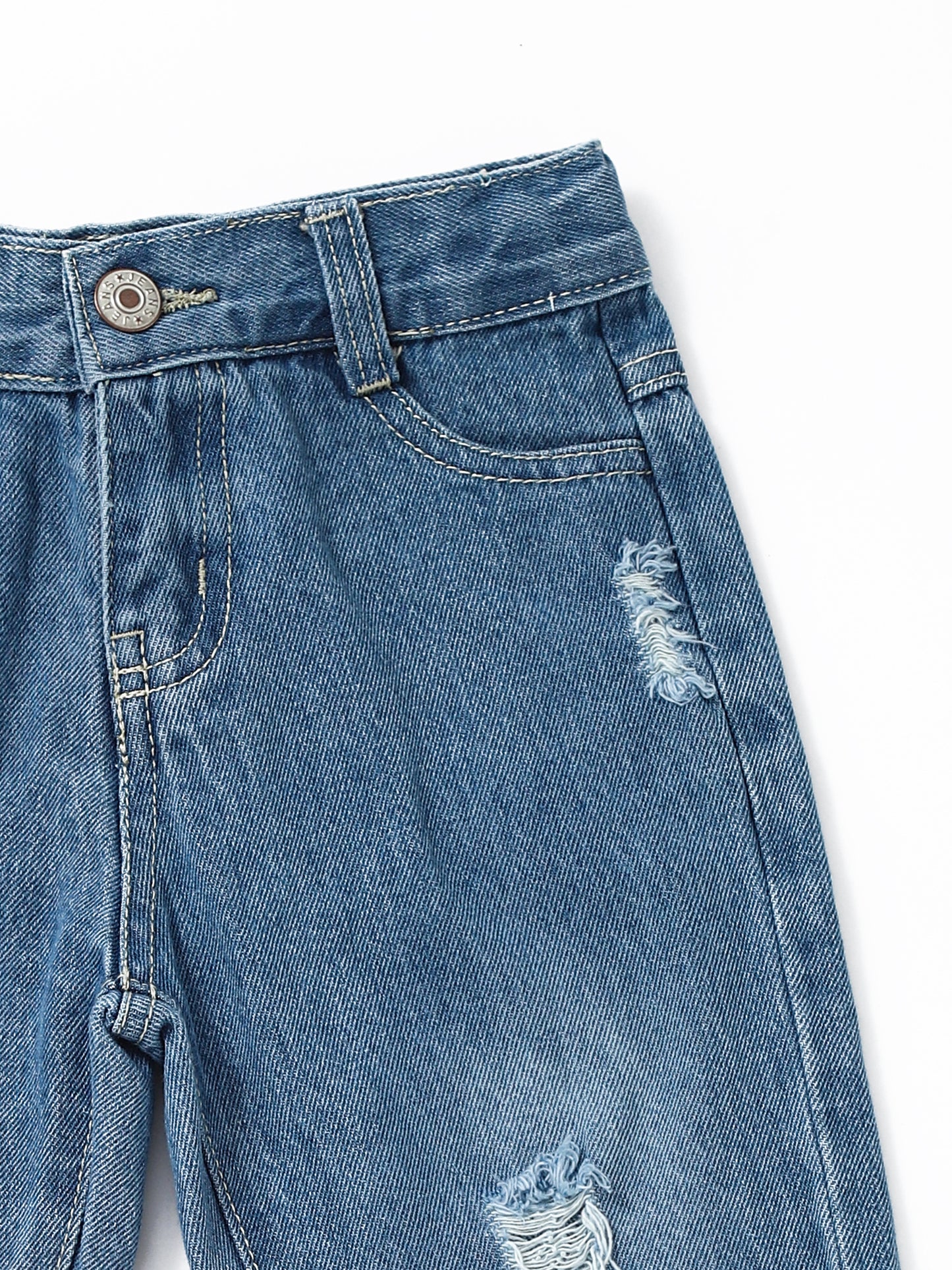 Boys Light Blue Washed Denim Pants