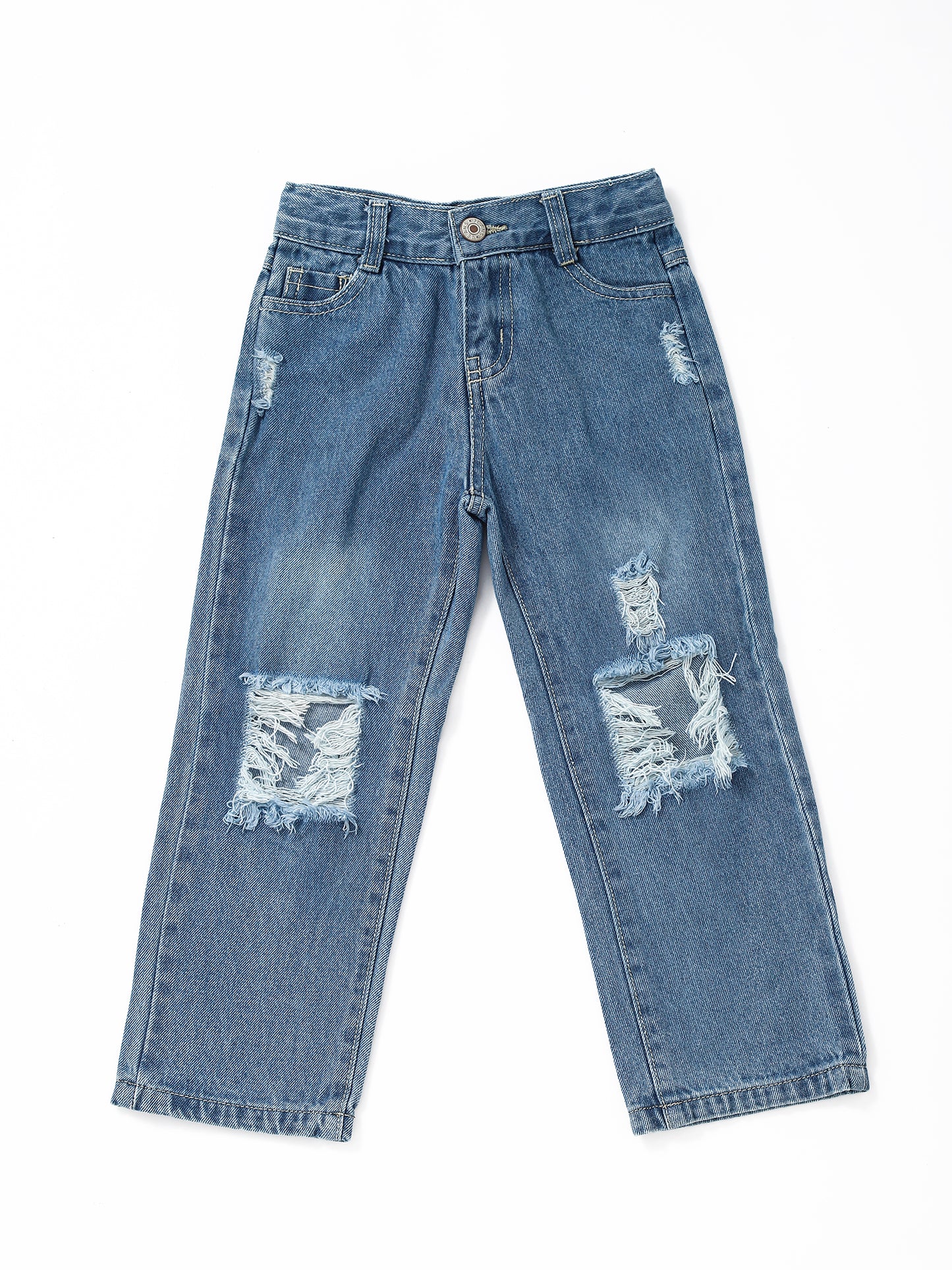 Boys Light Blue Washed Denim Pants