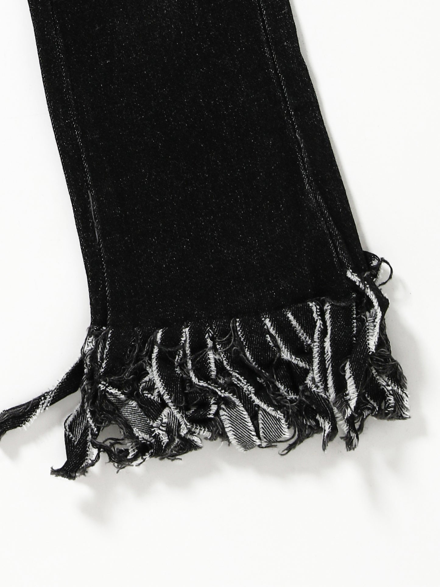 Black Fringe Girls Jeans