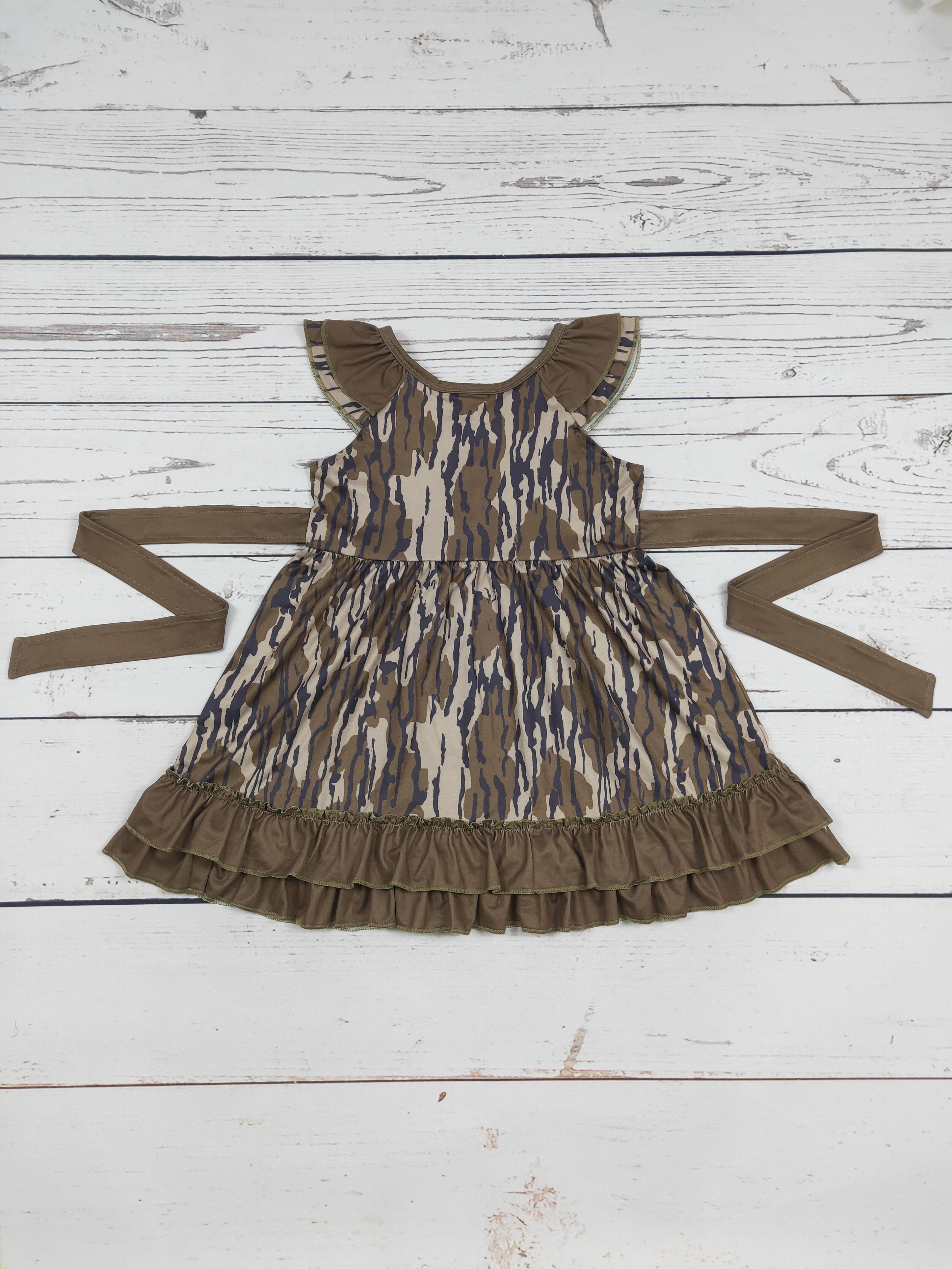 Camouflage Baby Girl Dress With Belt – Sassy kids palace