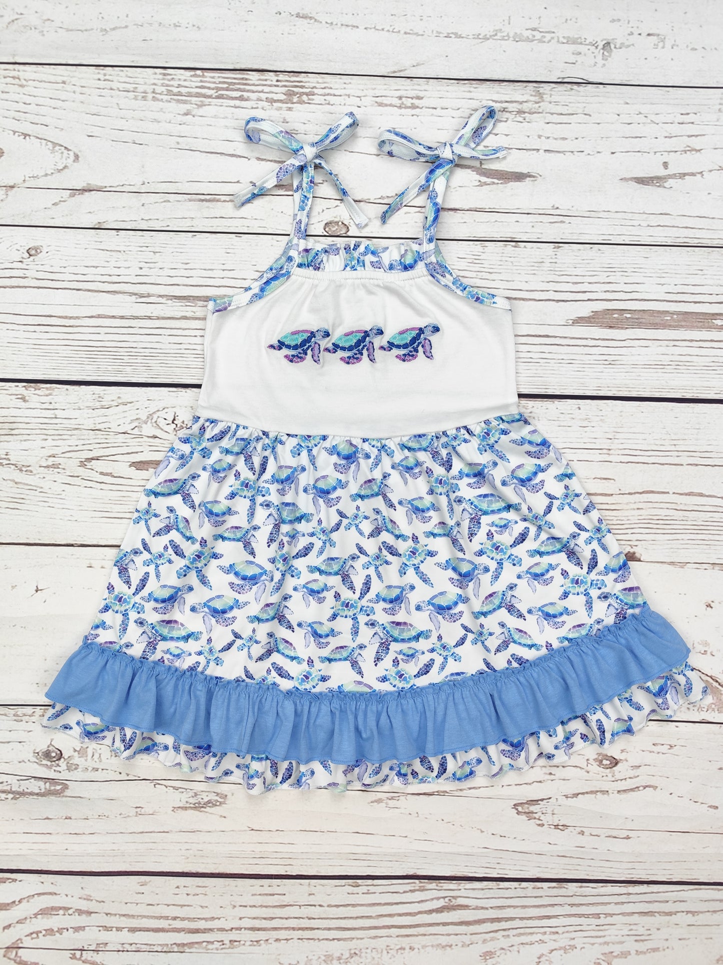 Baby Girl Tortoise Appliqué Dress