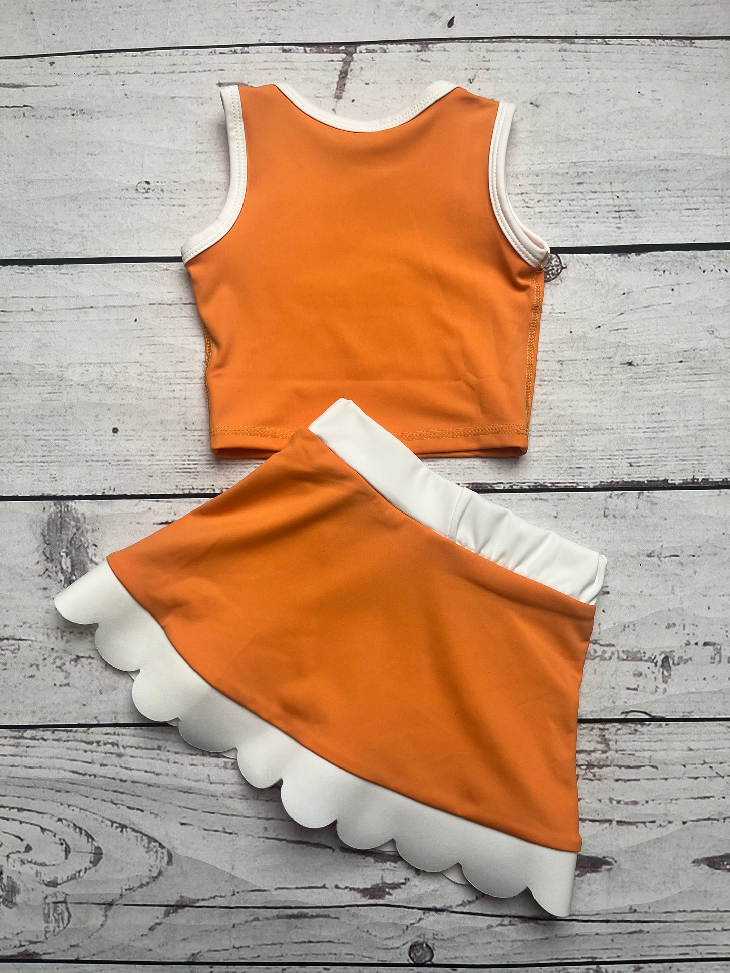 Kids Girls Orange Active Scallop Set