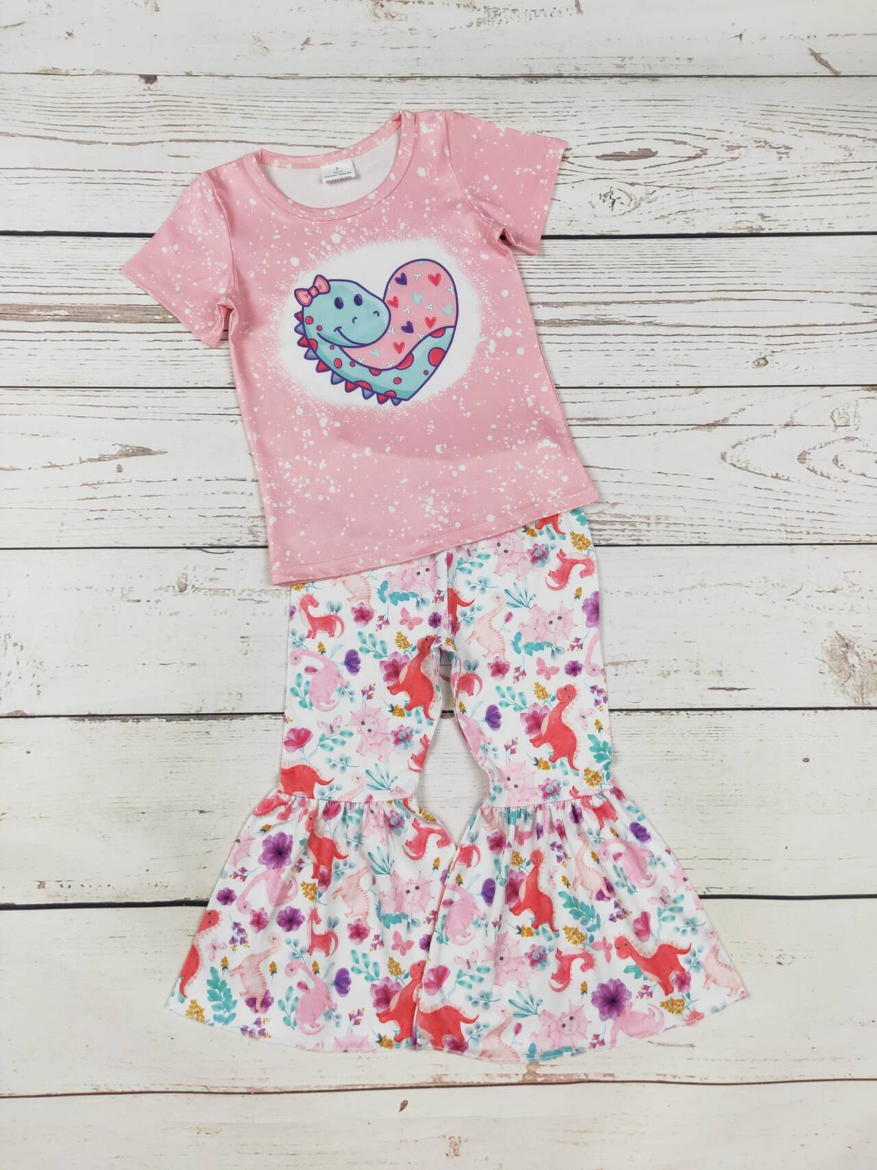 Girls Dinosaur Print Valentine's Day Set