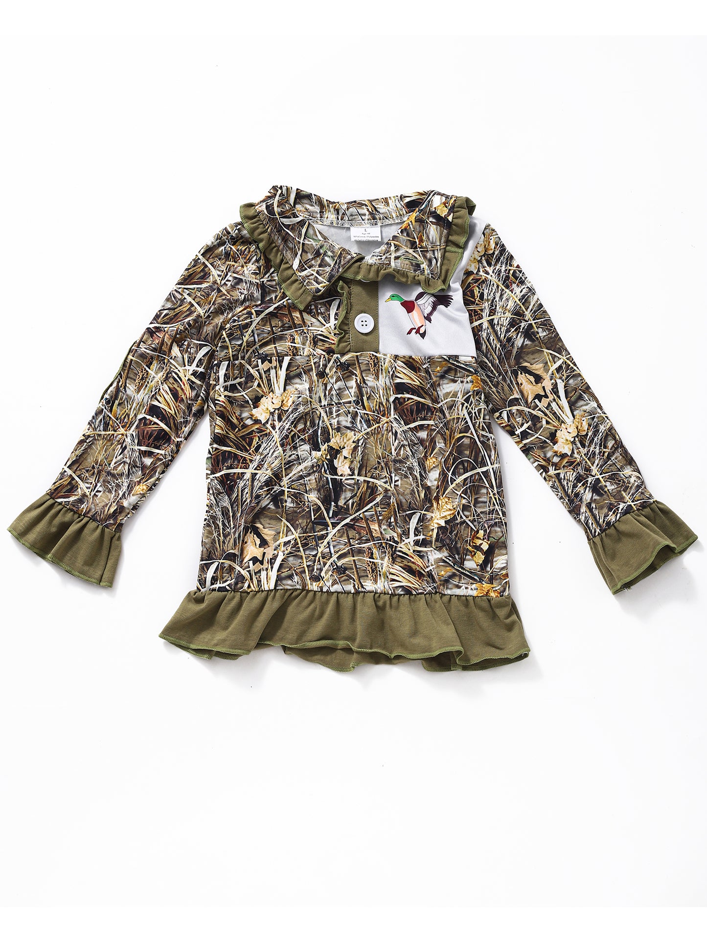 Kids Girls Duck Zipper Hunting Pullover