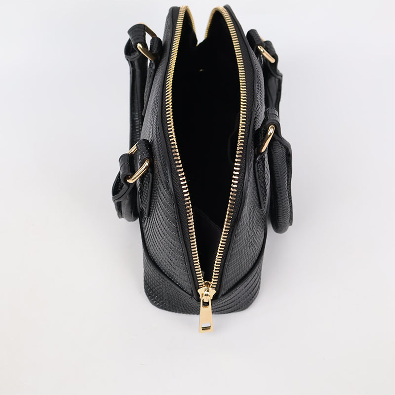 Black Crossbody Satchel Bag