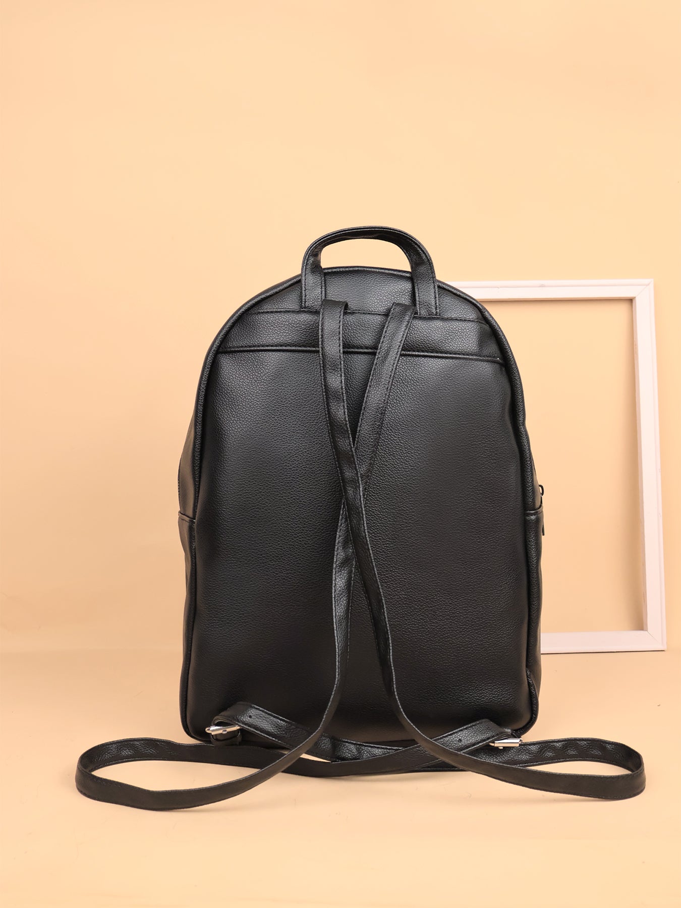 3 Pieces PU Leather Black Bags