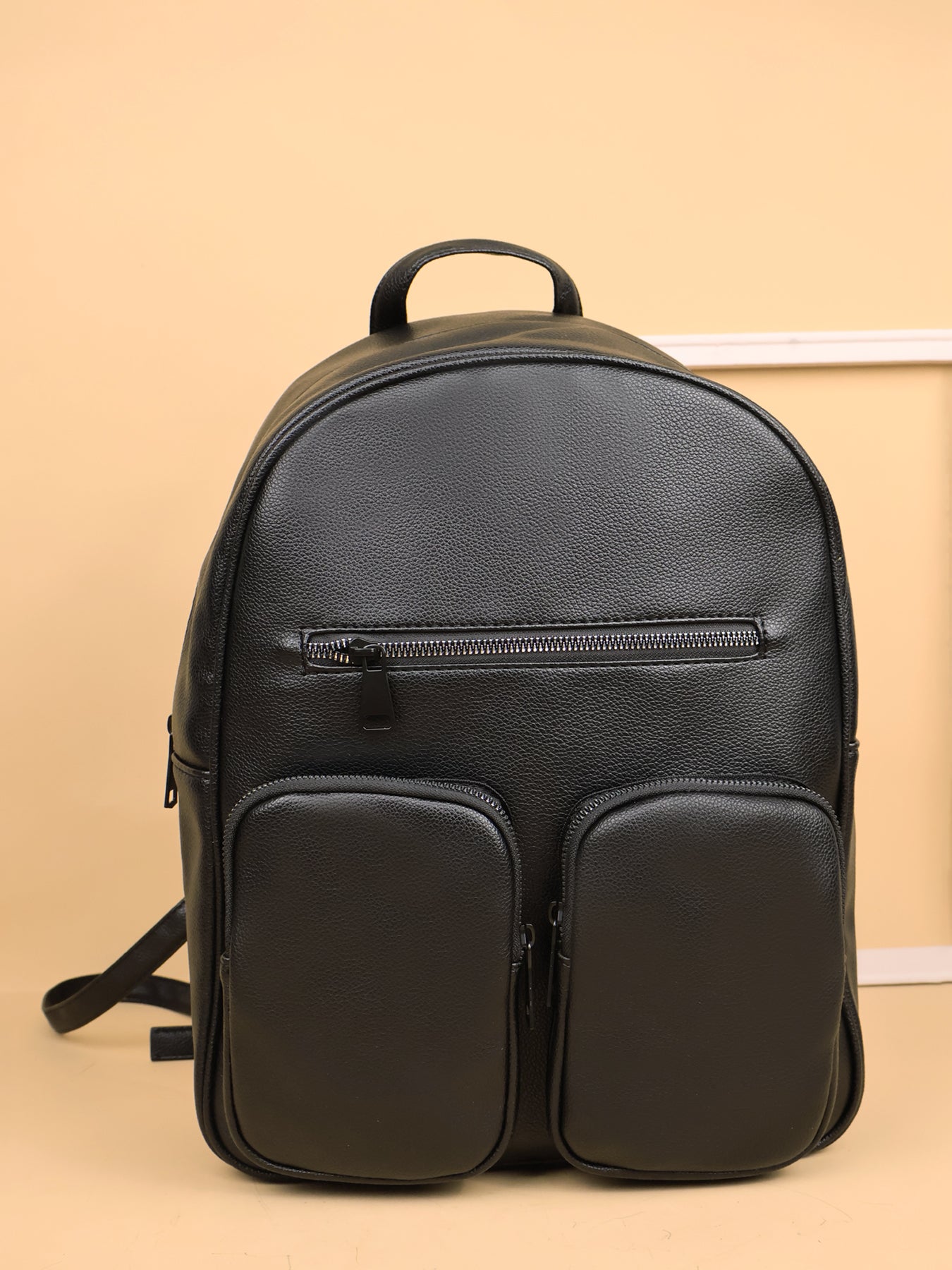 3 Pieces PU Leather Black Bags