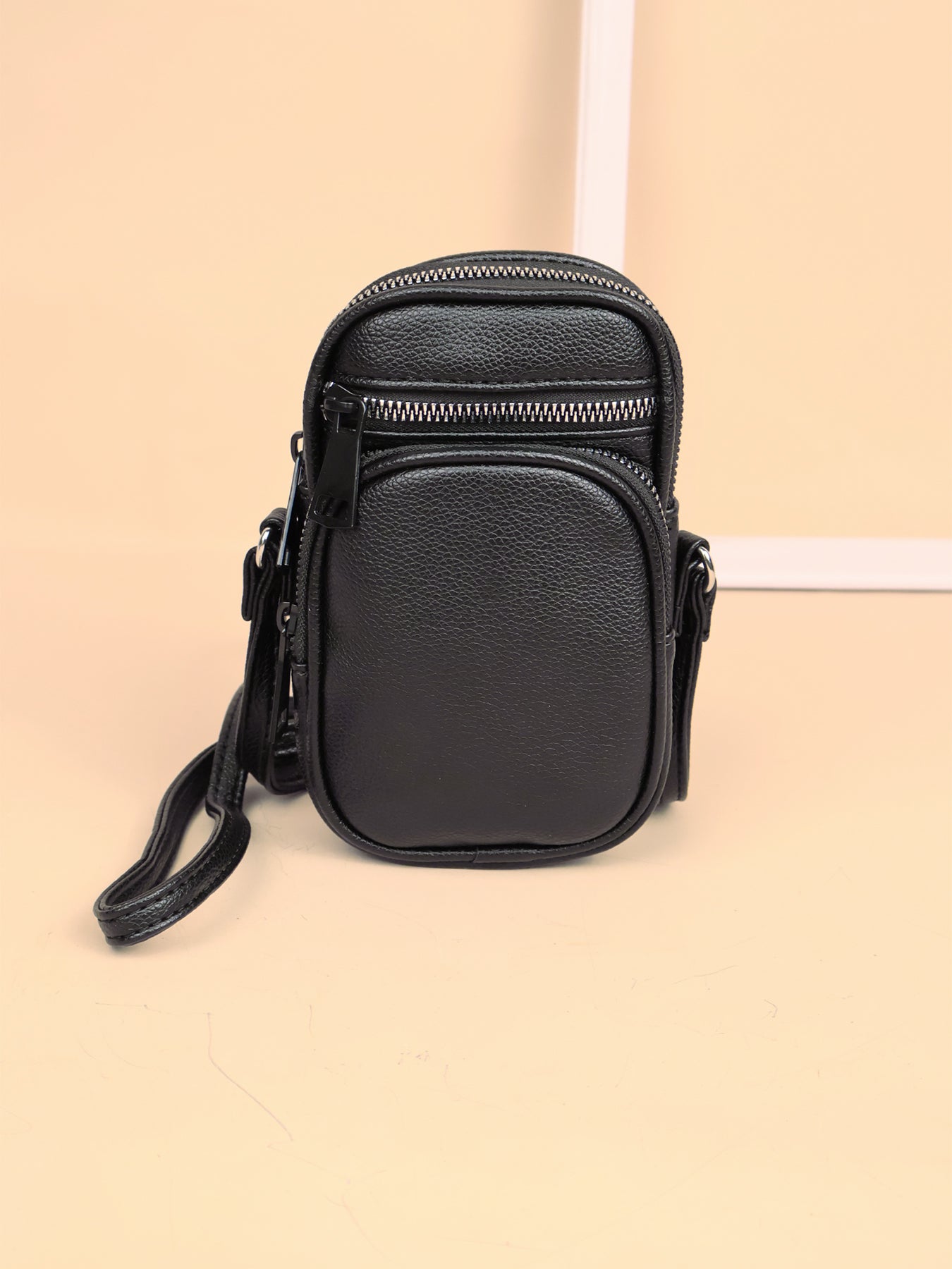 3 Pieces PU Leather Black Bags