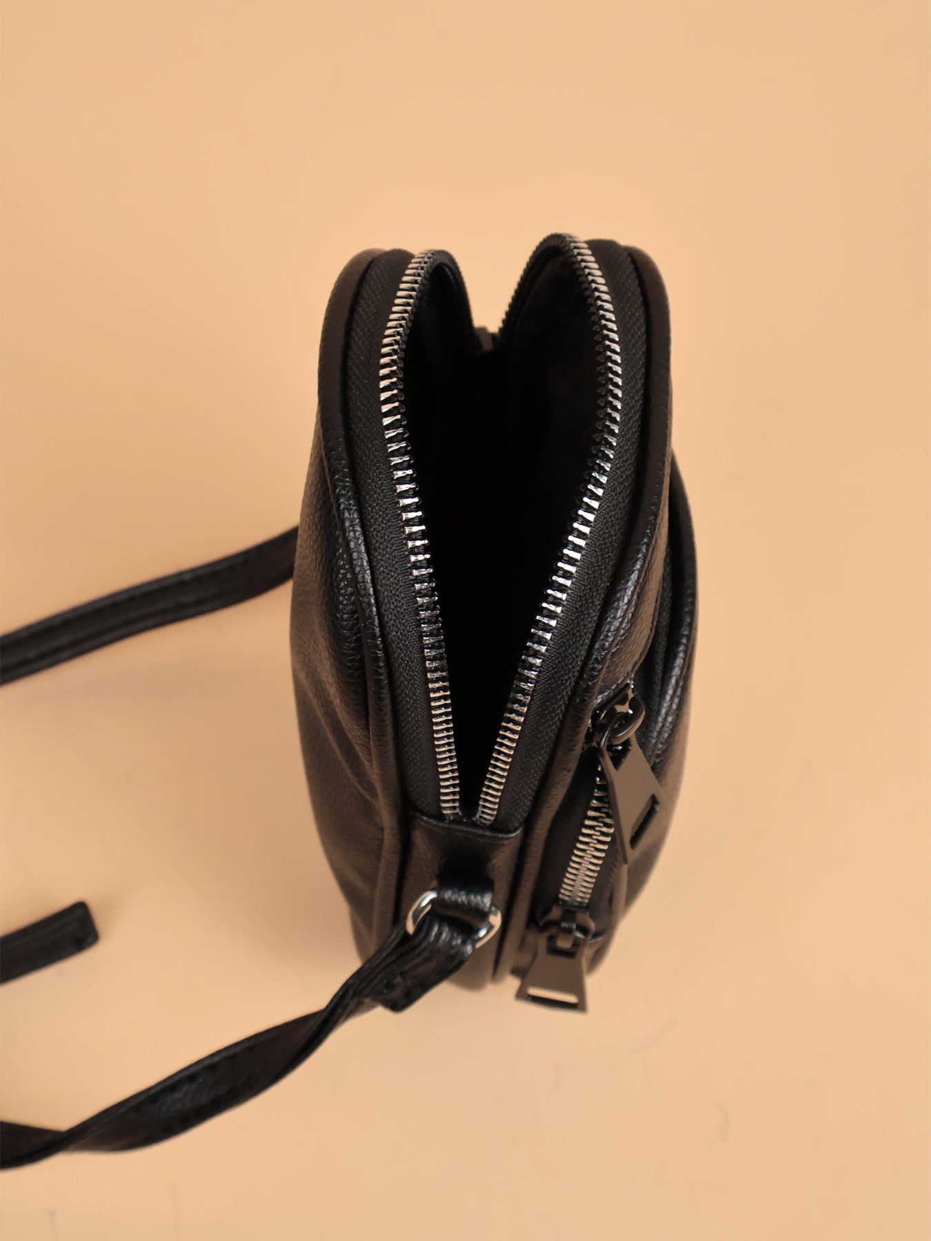 3 Pieces PU Leather Black Bags