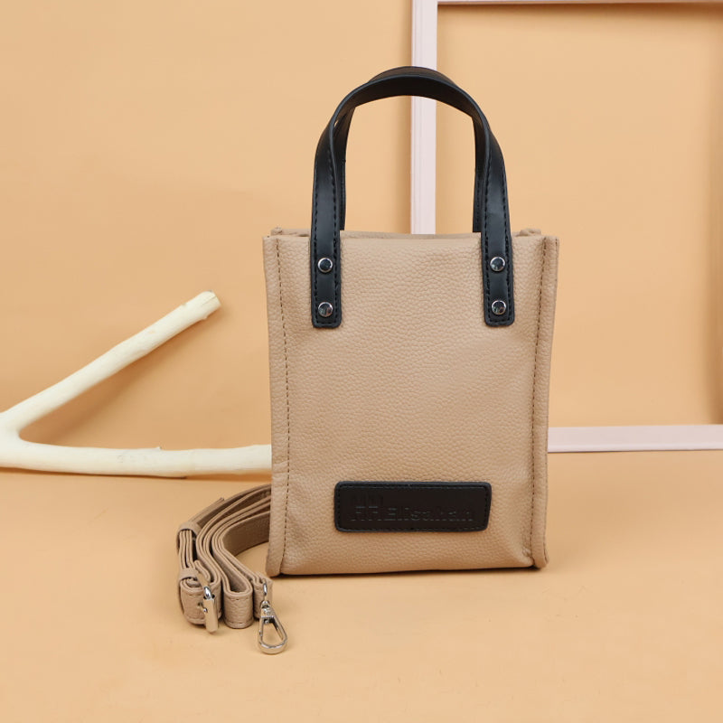 Women Khaki PU Leather Mini Handbag