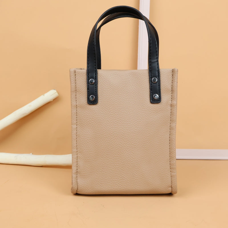 Women Khaki PU Leather Mini Handbag