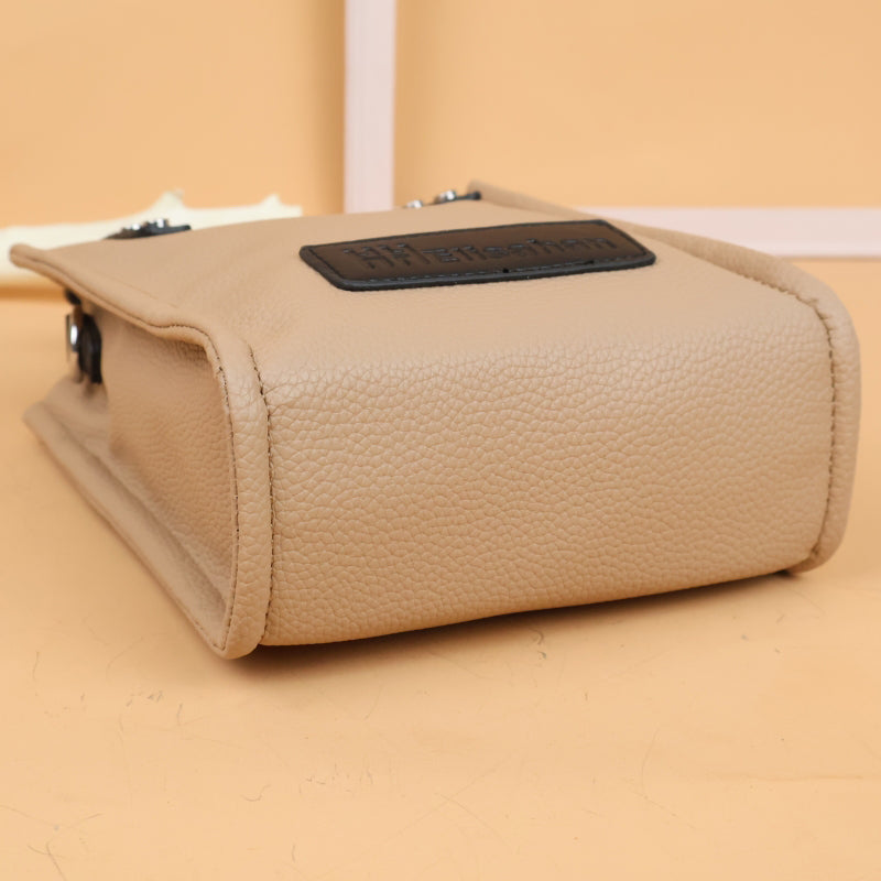Women Khaki PU Leather Mini Handbag