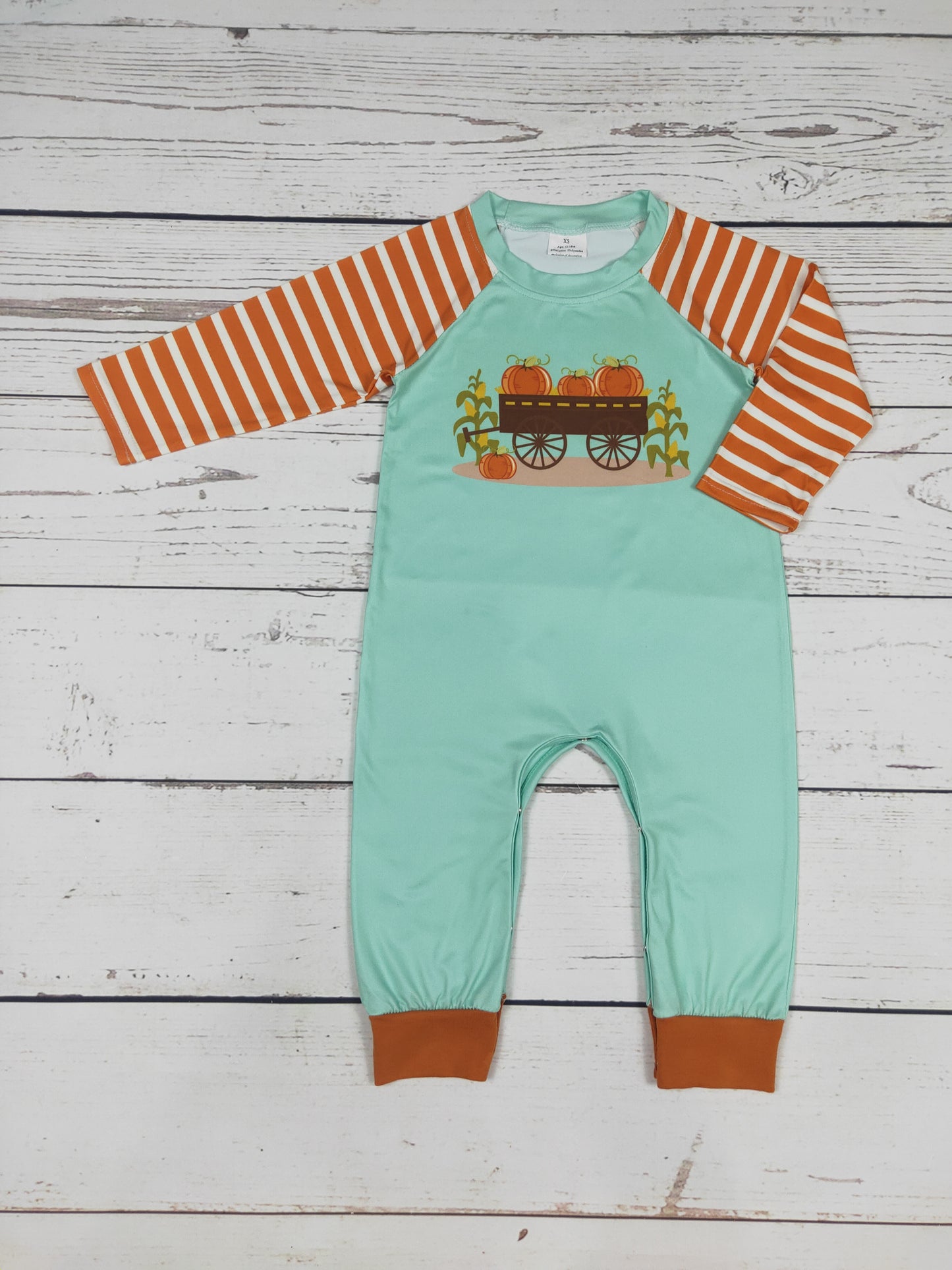 Baby Stripe Pumpkin Romper