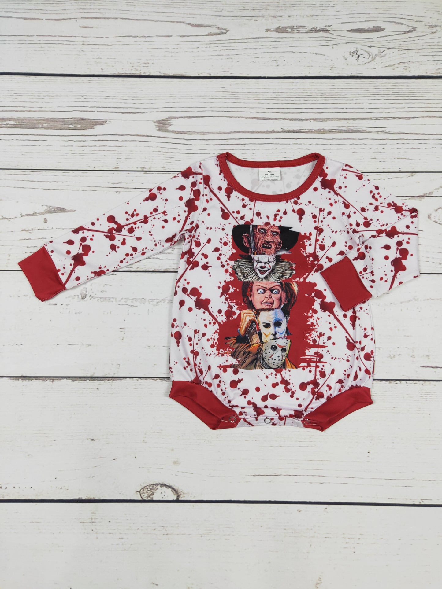 Baby Red Printed Halloween Bubble