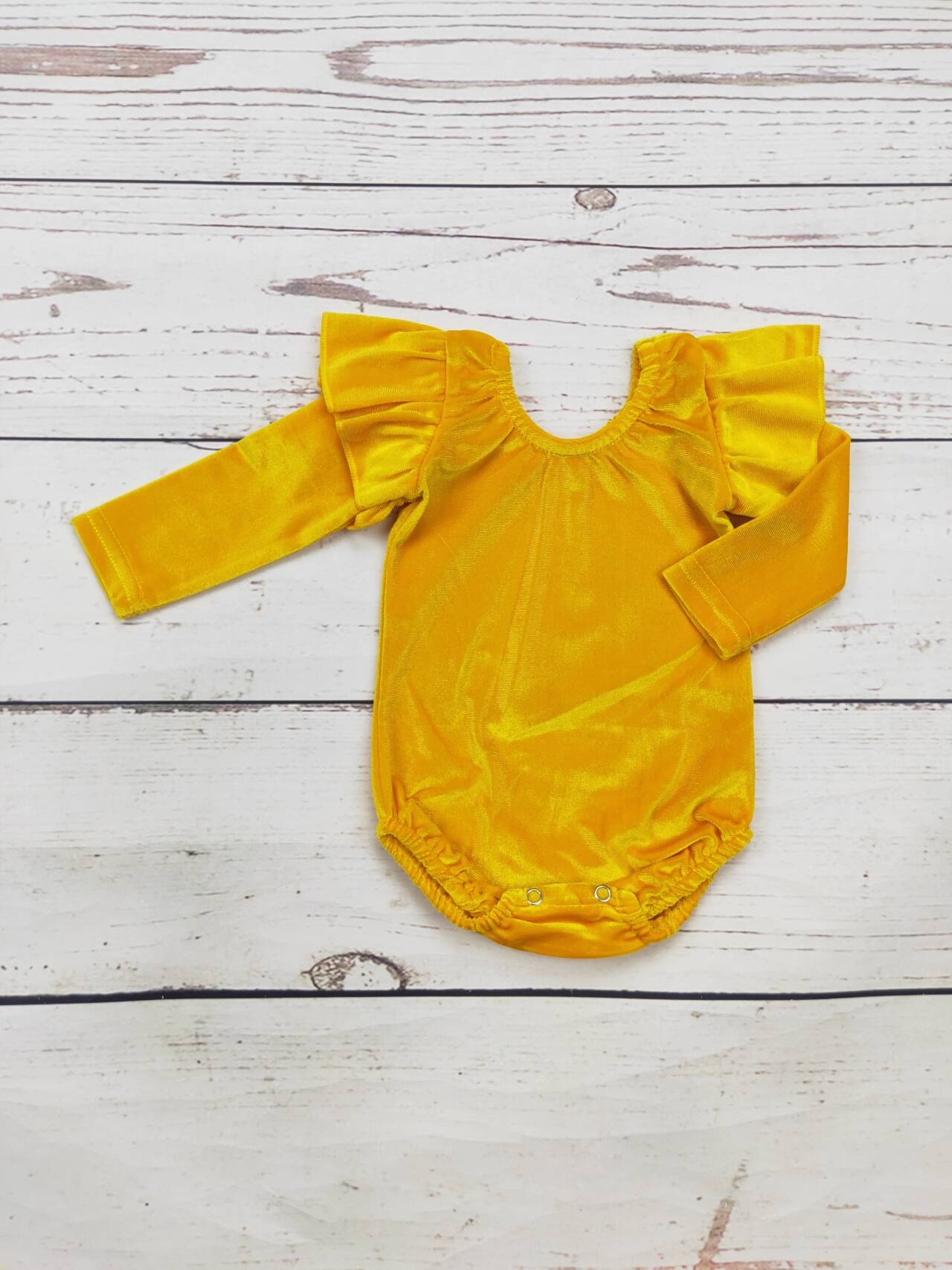 Baby Yellow Velvet Onesie