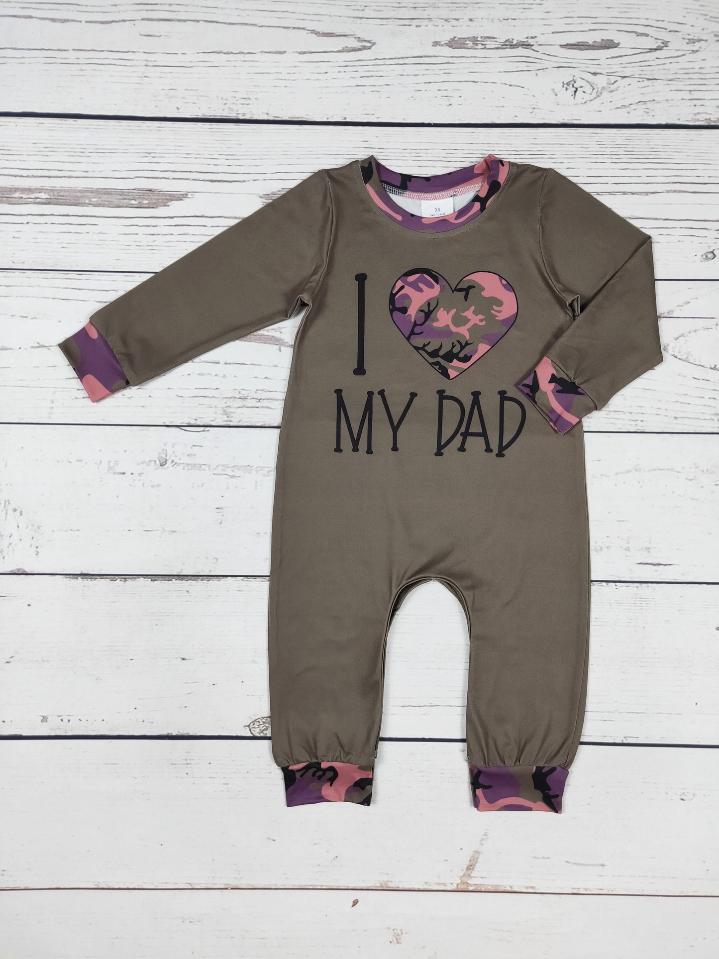 Baby Boy I LOVE MY DAD Camouflage Romper