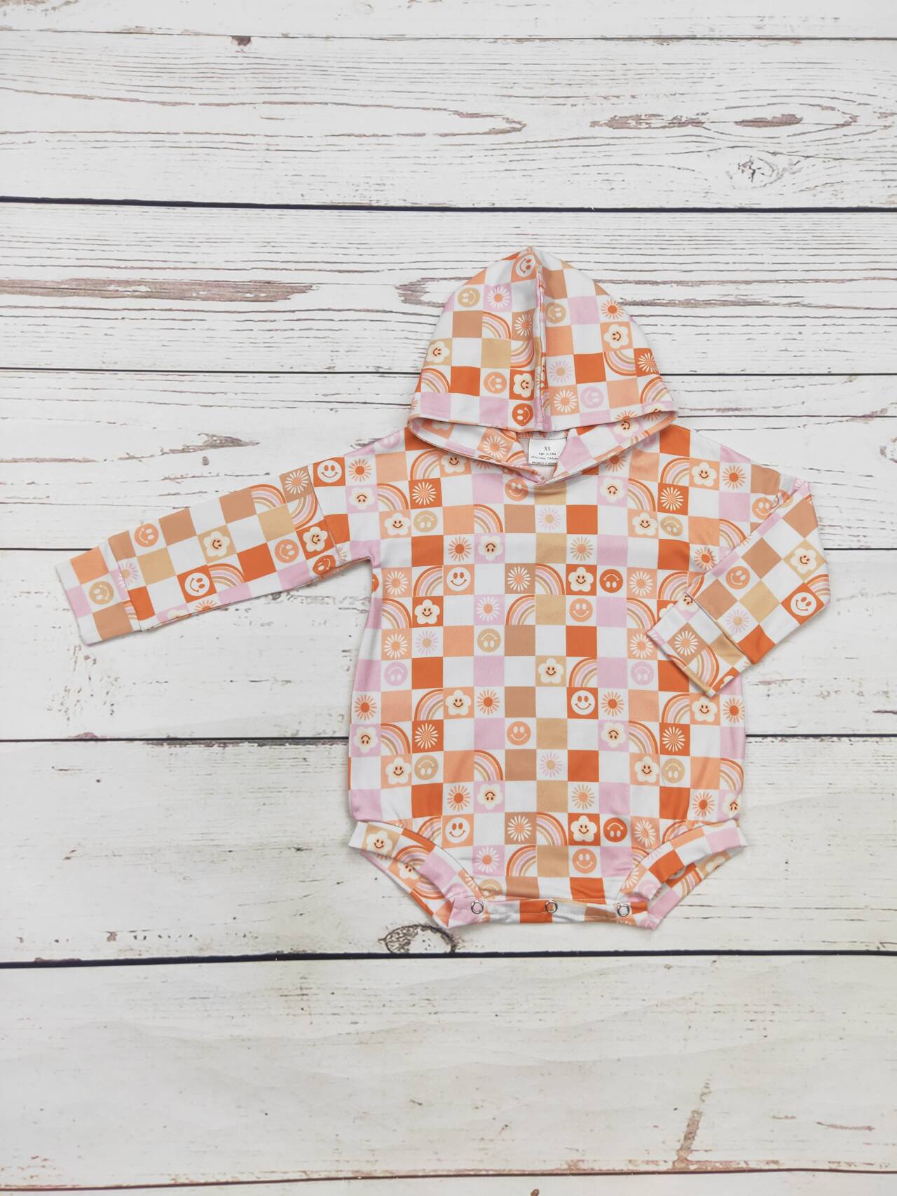 Baby Smiley Rainbow Checkered Bubble