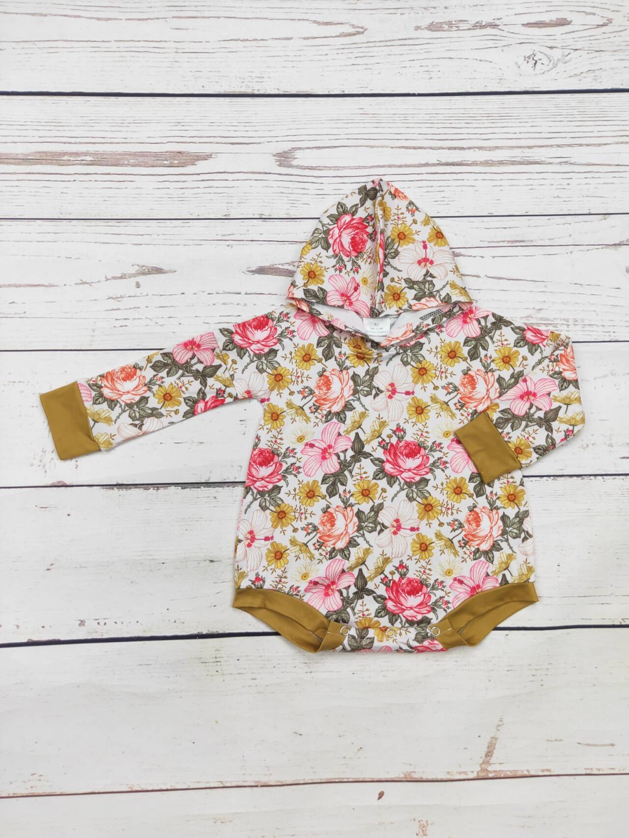 Baby Flower Pattern Hooded Bubble