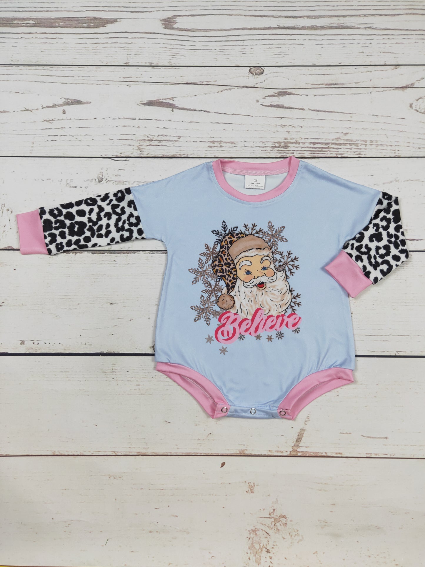 Believe Santa Print Onesie