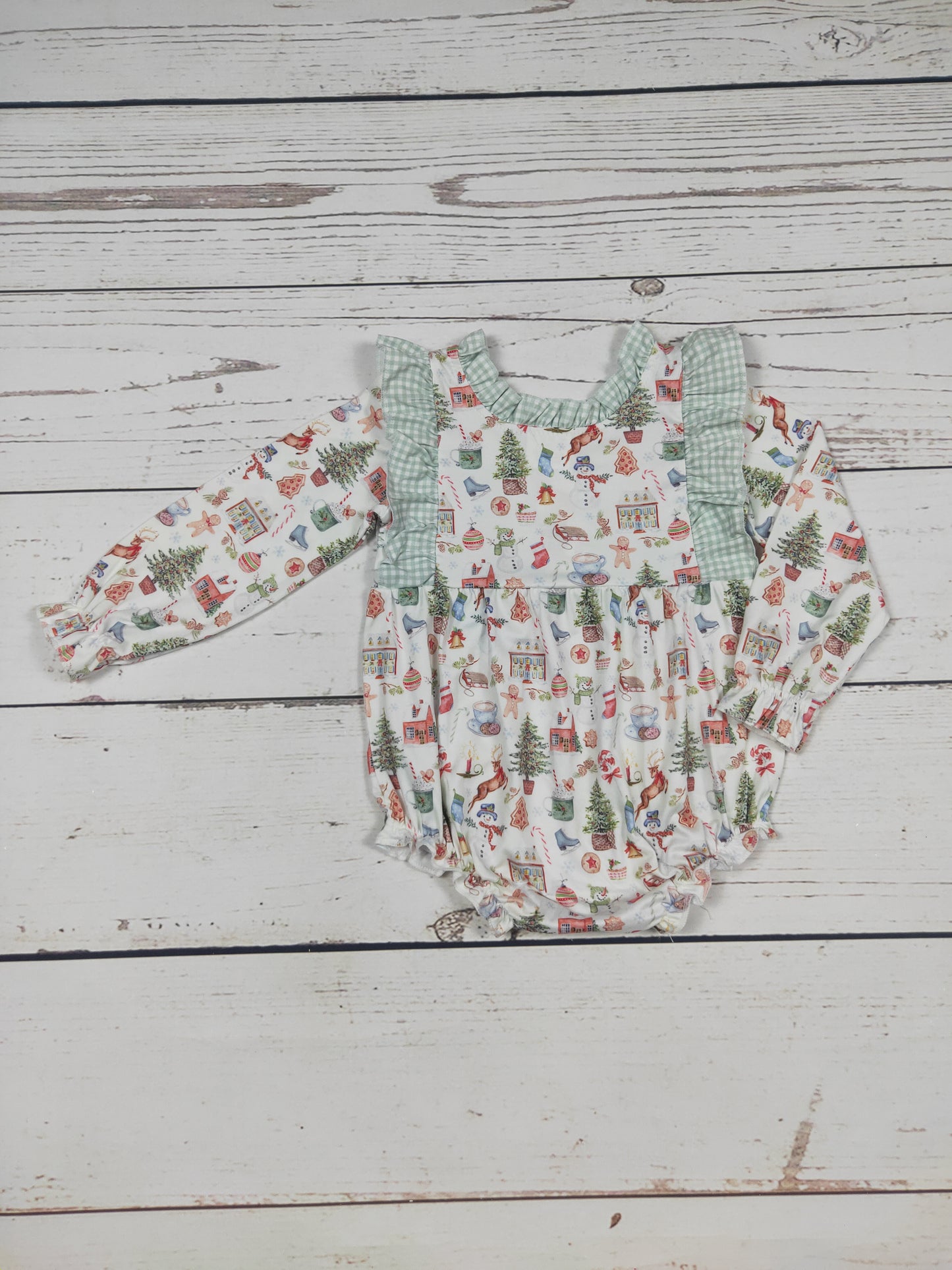 Baby Girls Christmas Bubble With Ruffle