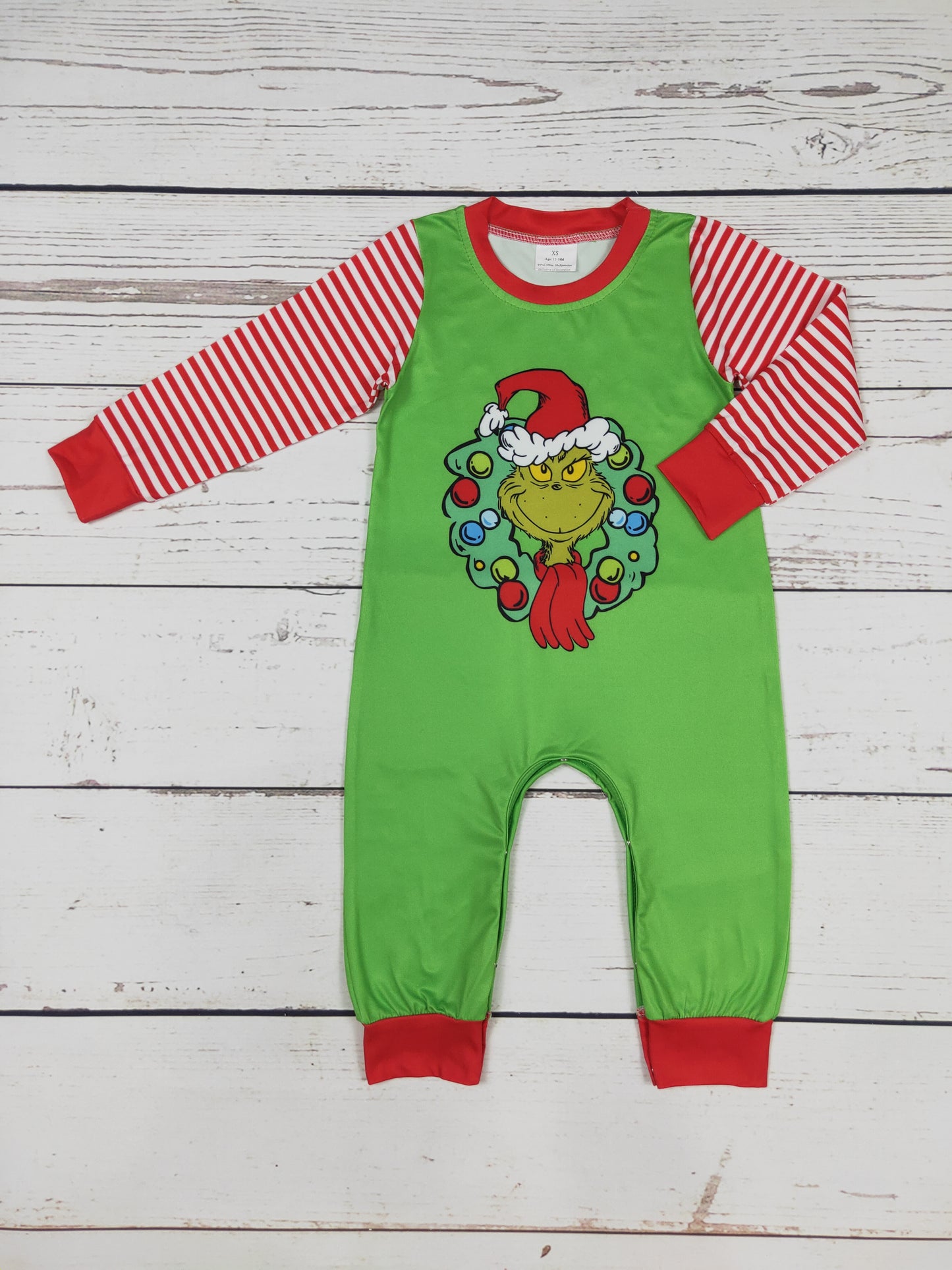 Green Character Christmas Boy Romper