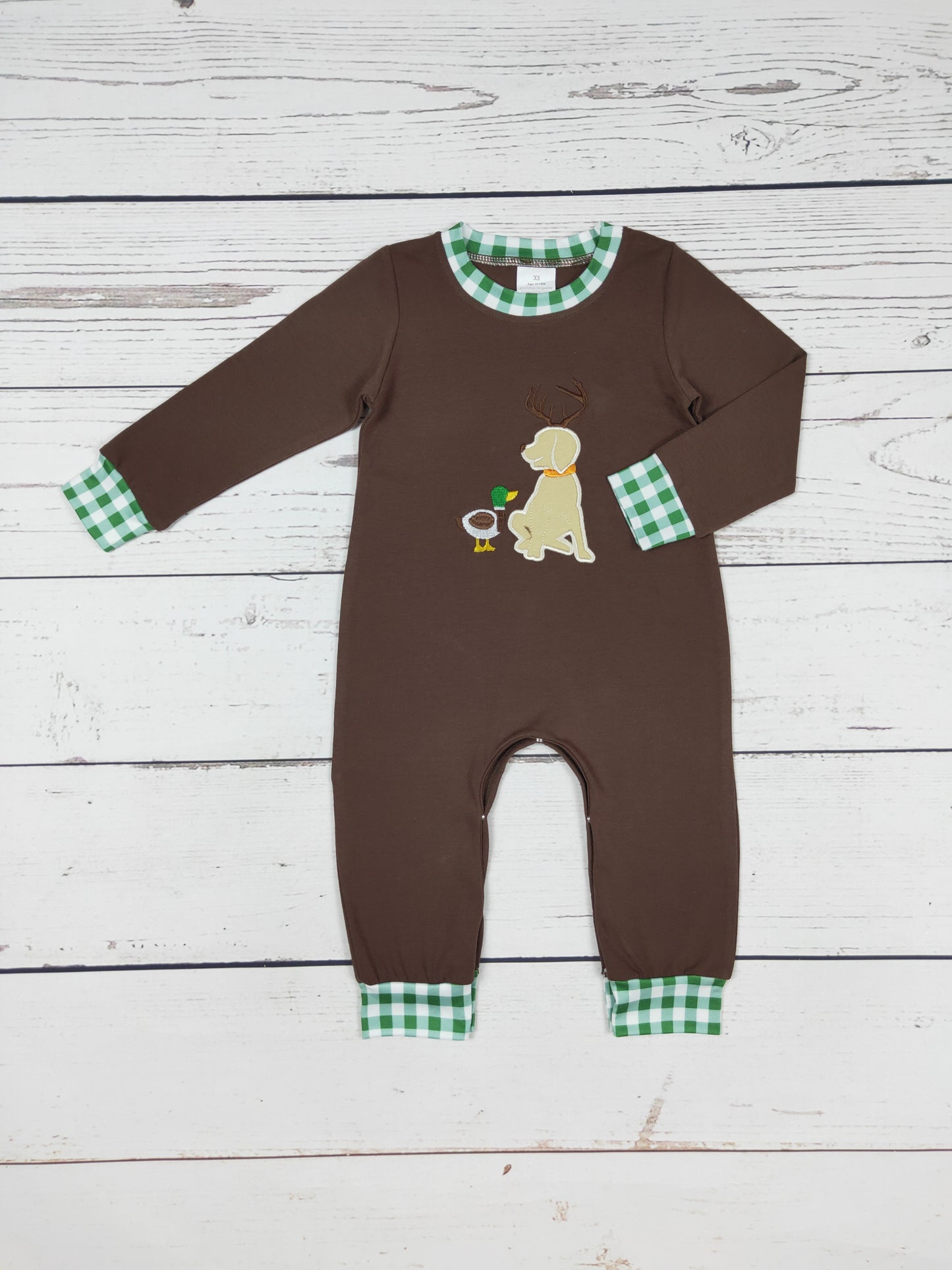 Hunting Appliqué Baby Boy Romper