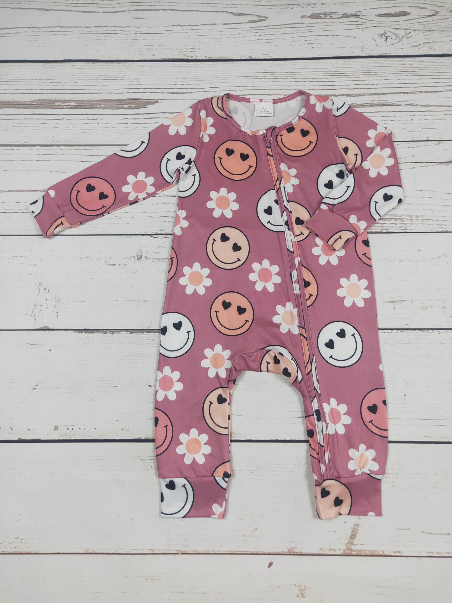 Baby Smiley Print Zip Sleeper