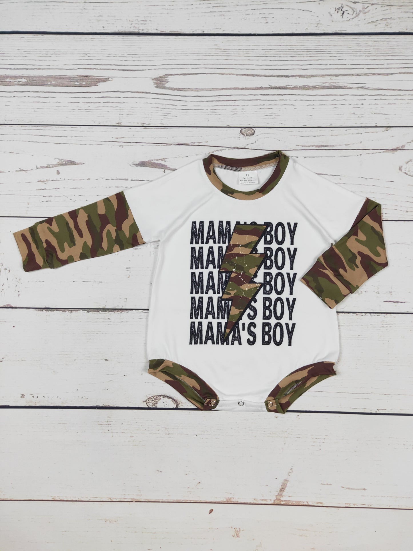 MAMA'S BOY Camouflage Onesie