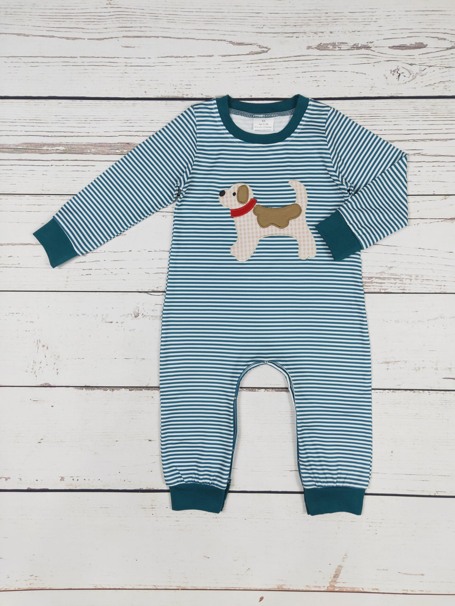 Dog Appliqué Boy Romper