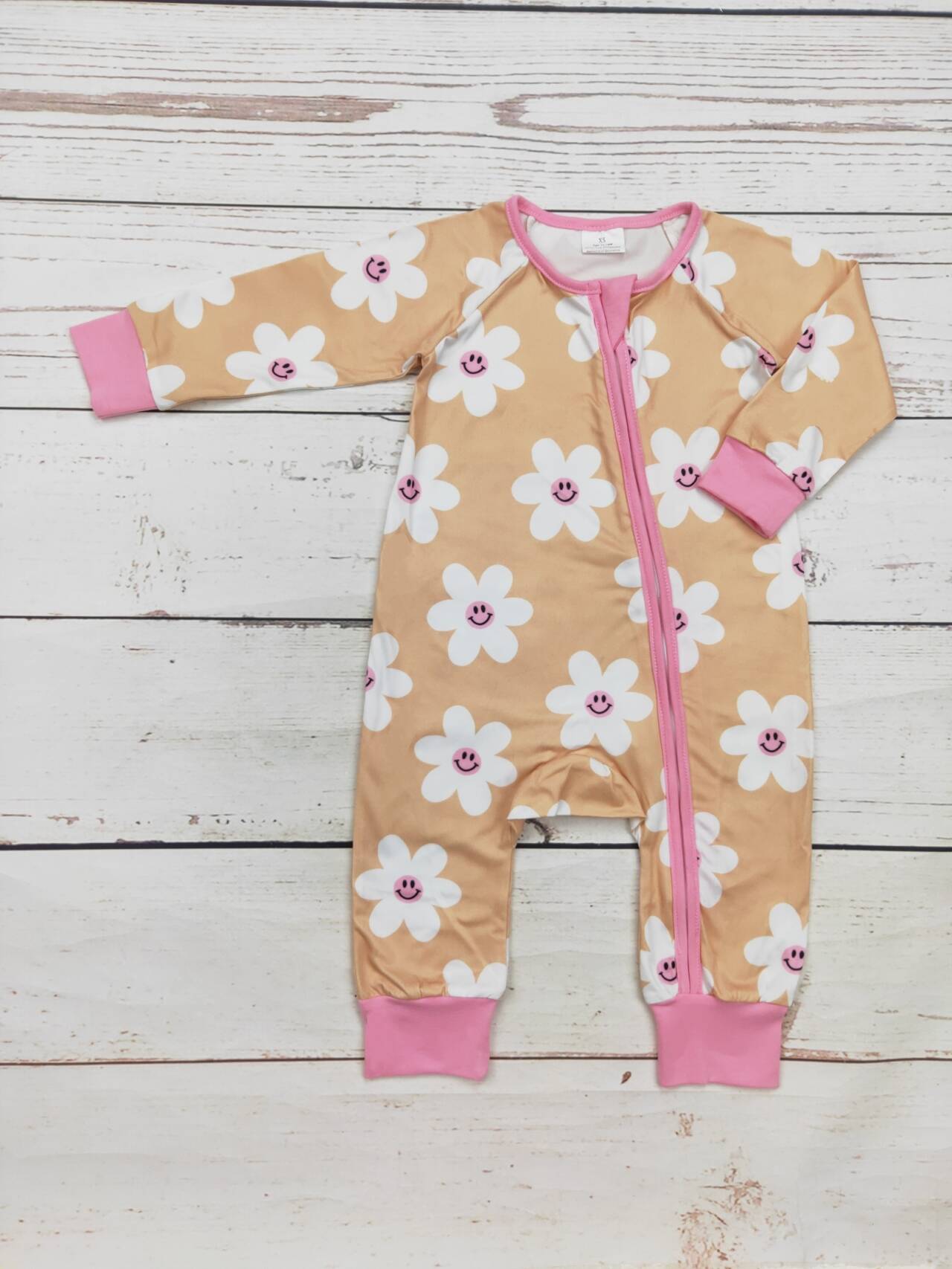 Baby Smiley Flower Zip Sleeper