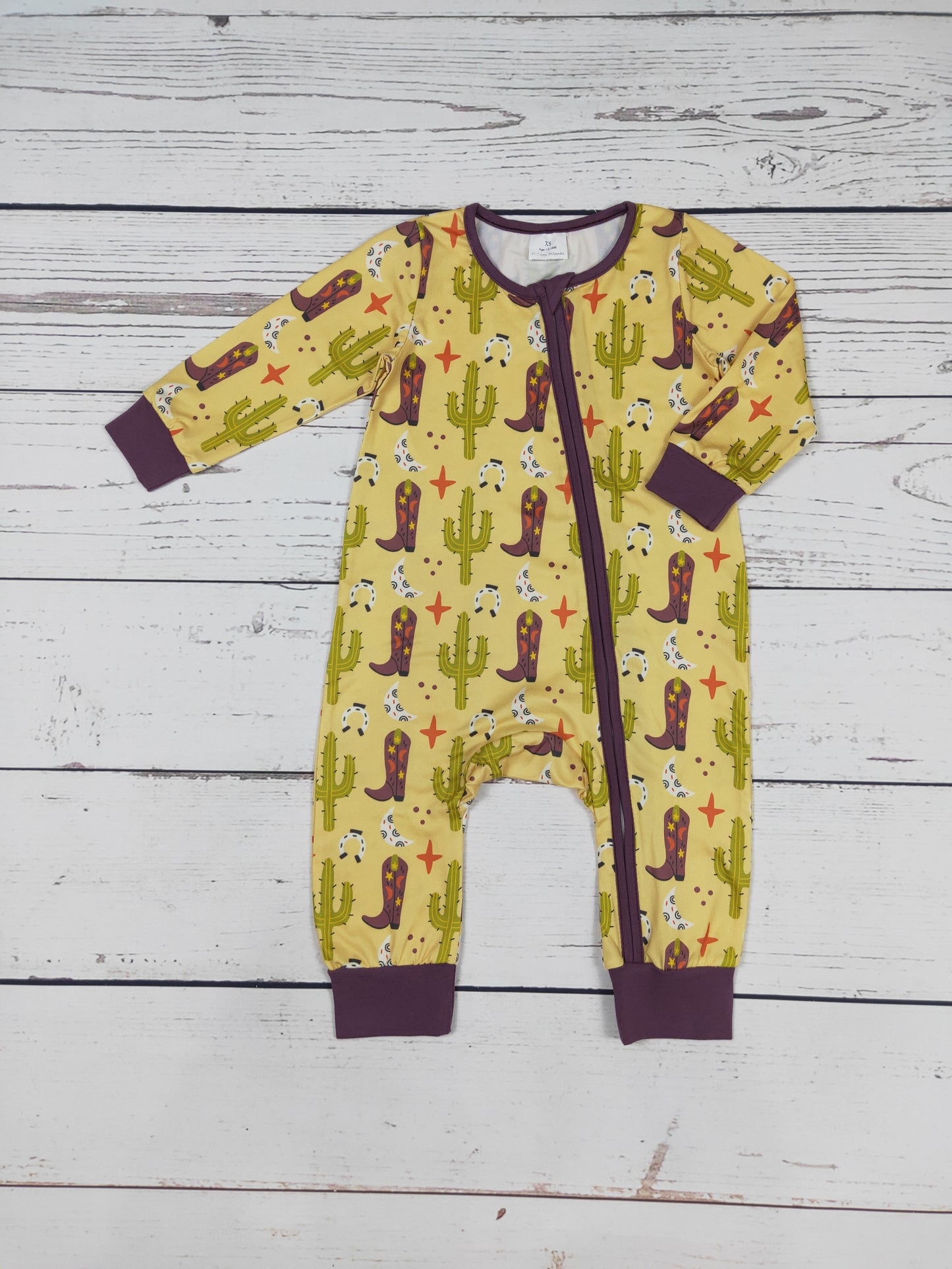 Baby Western Zippy Sleeper With Cactus Print