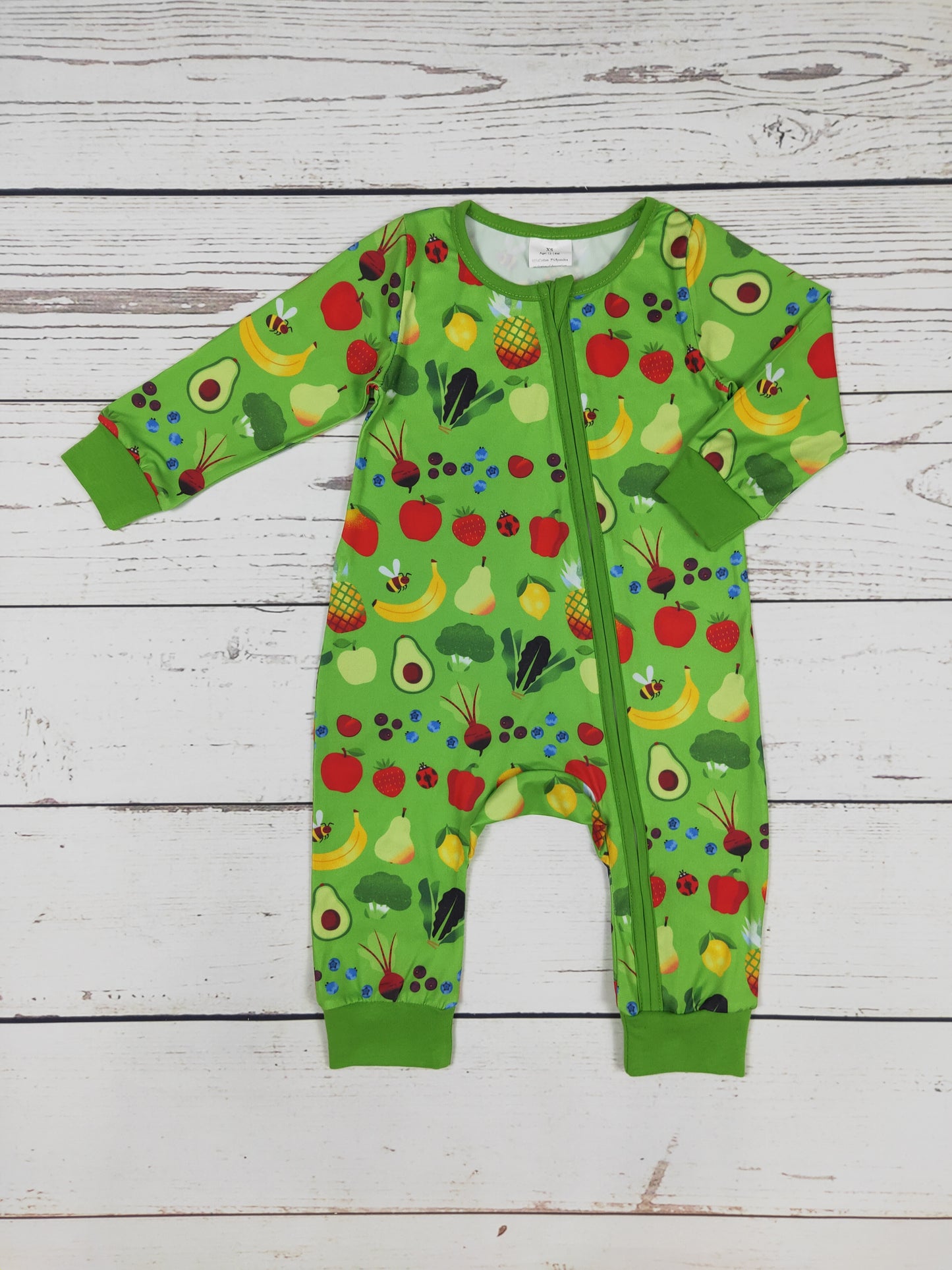 Baby Zipper Sleeper With Fruits Print