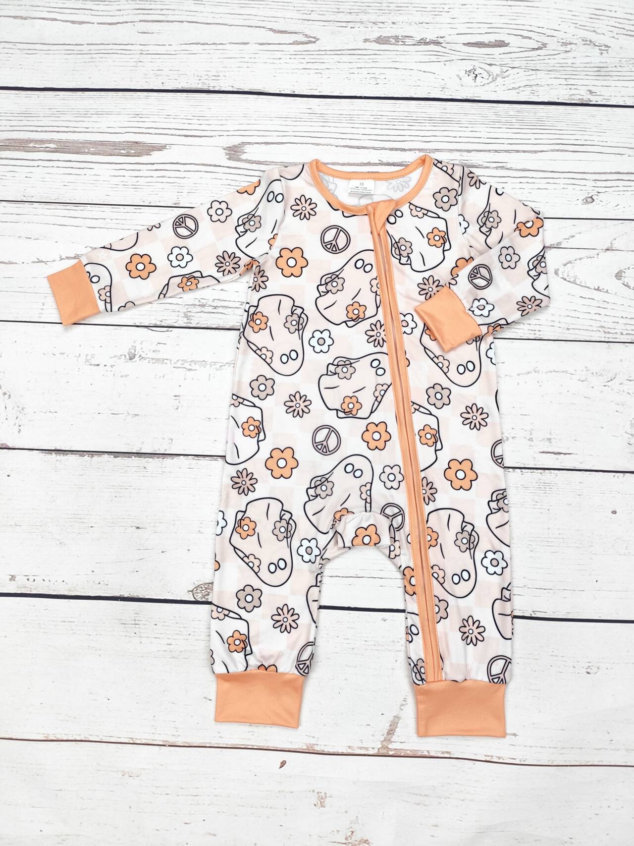 Baby Halloween Ghost Print Zip Sleeper