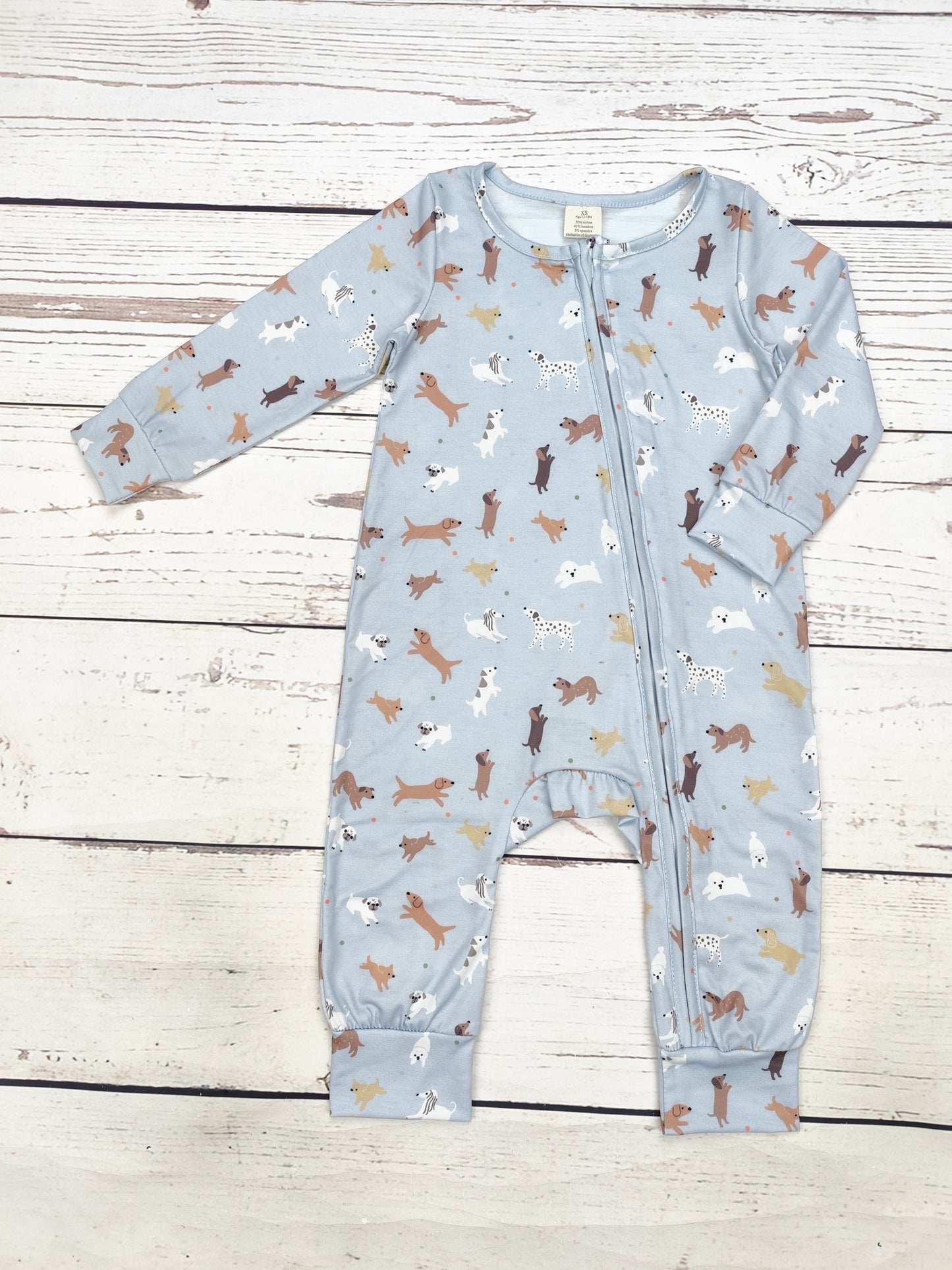 Baby Boy Dog Print Bamboo Zippy Sleeper