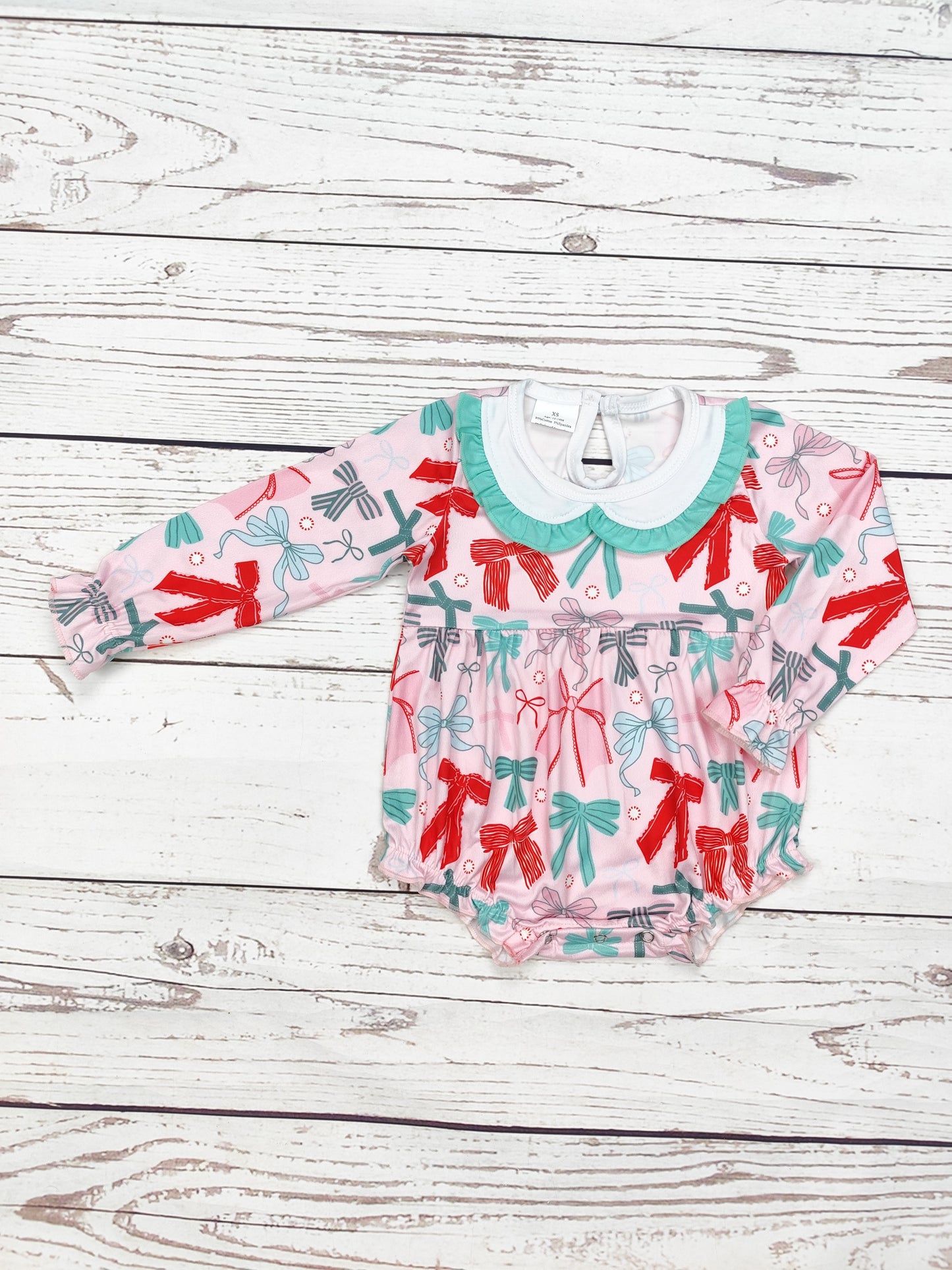Baby Girls Bow Printed Bubble