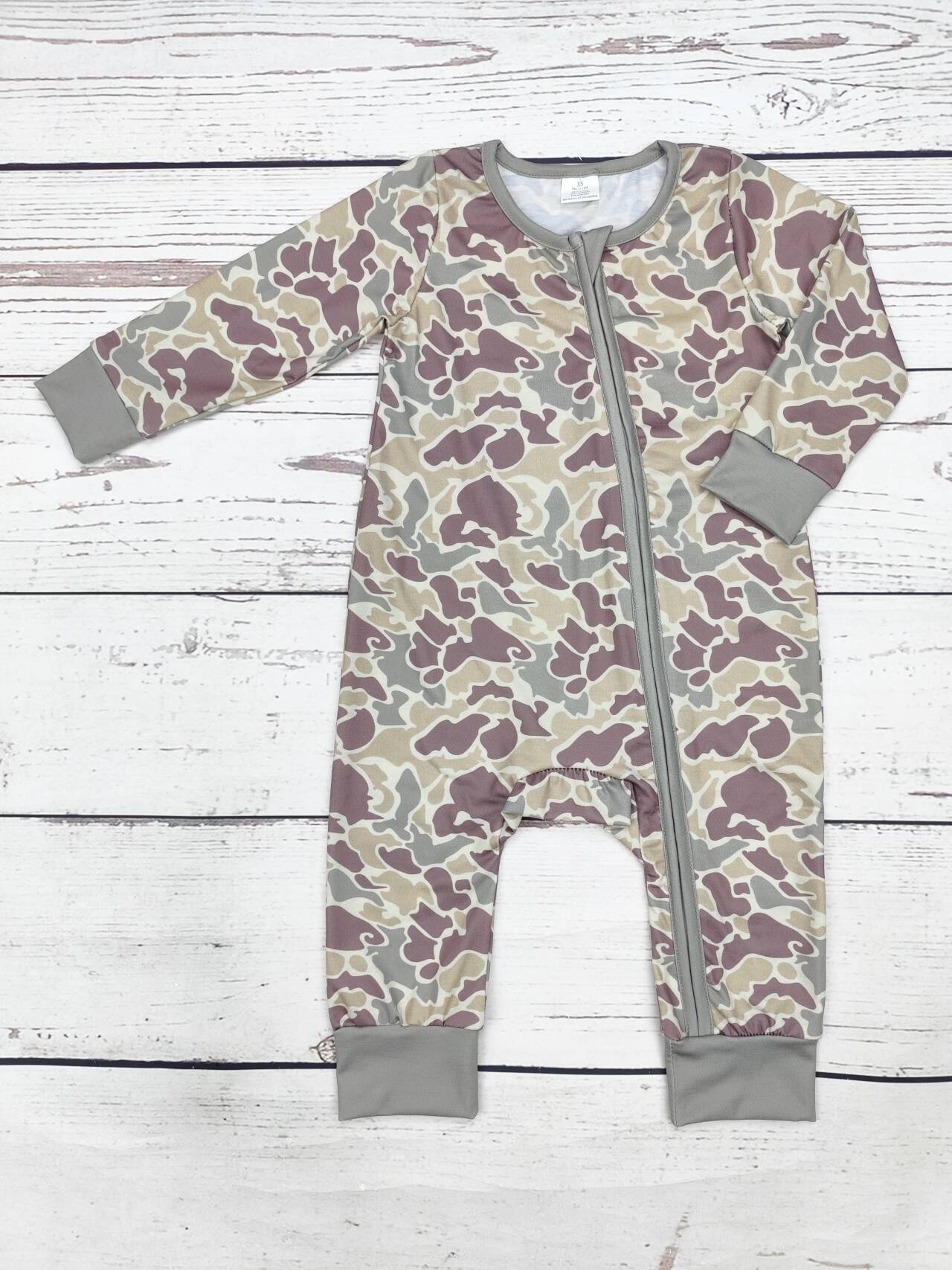 Baby Camouflage Print Bamboo Zip Sleeper