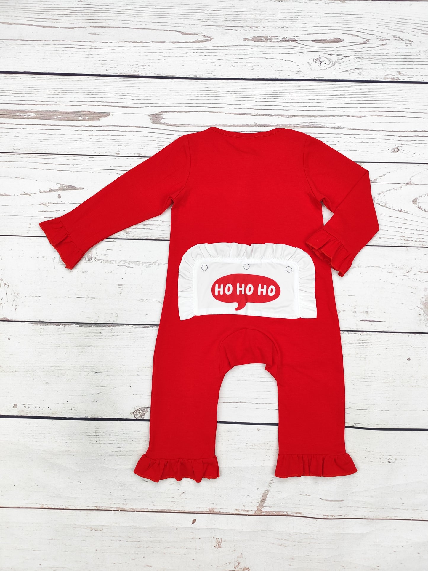 Baby Red Christmas Appliqué Zip Sleeper