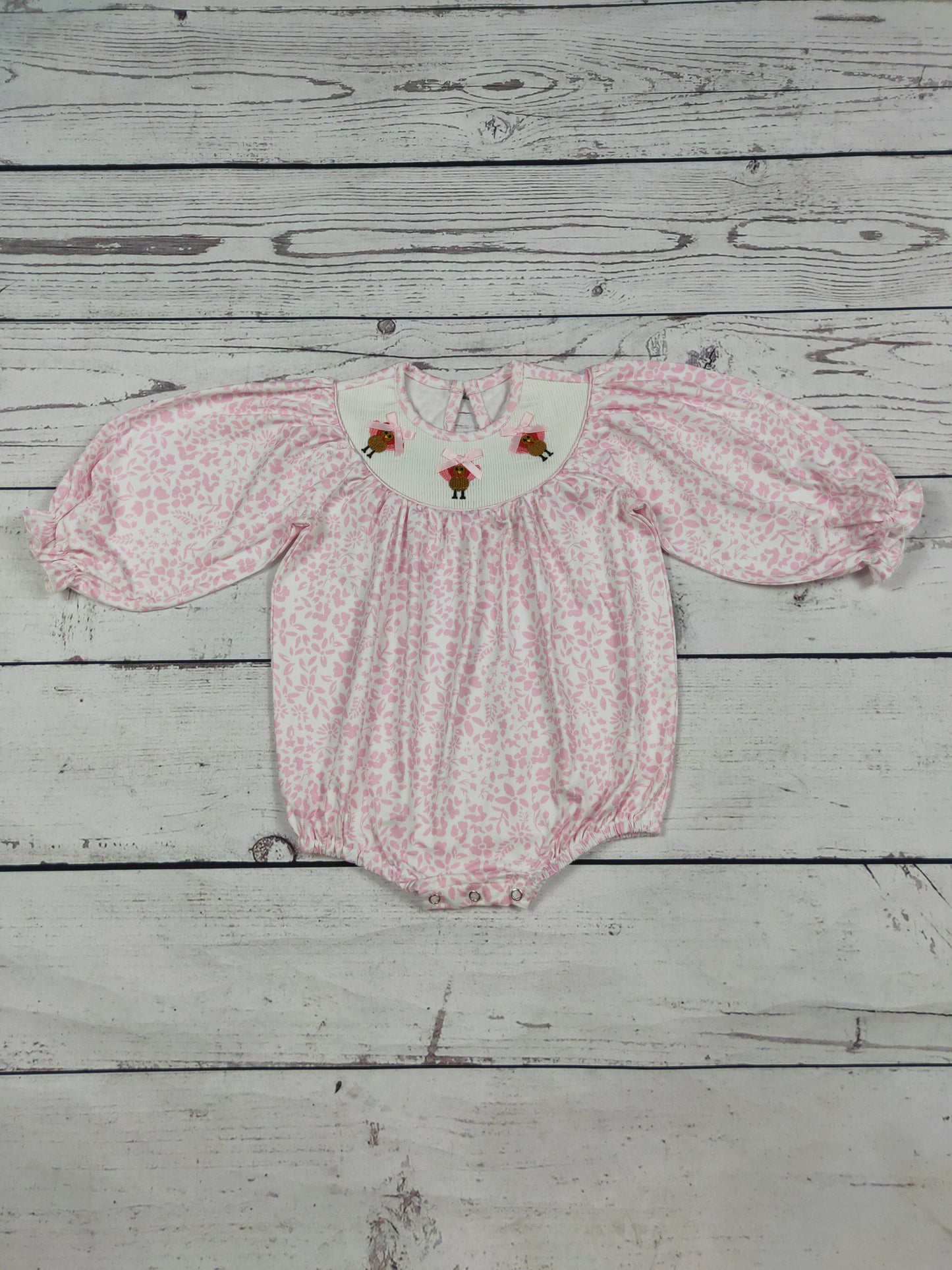 Turkey Smocked Thanksgiving Day Baby Bubble