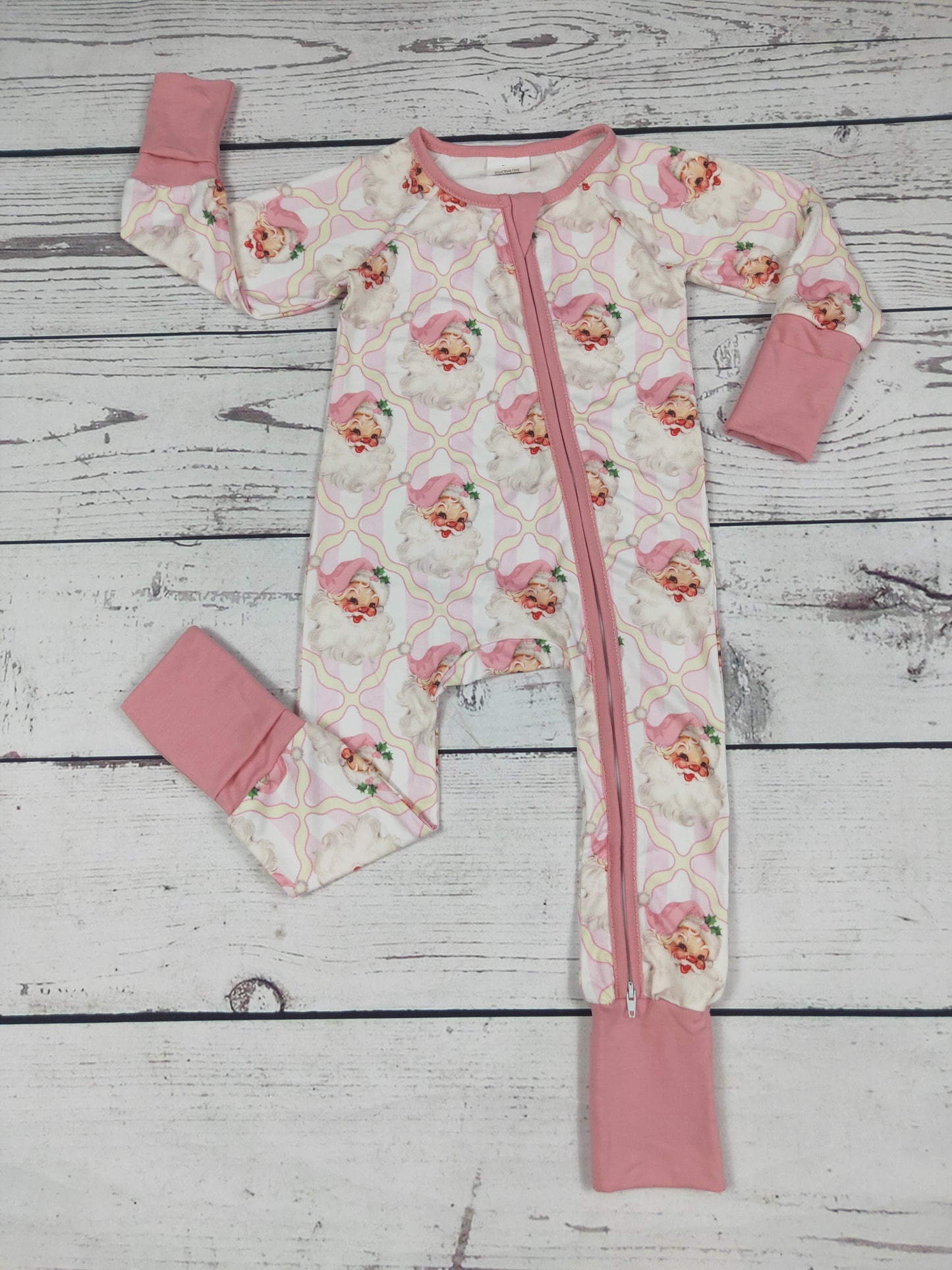 Baby Girl Santa Printed Christmas Zippy Sleeper