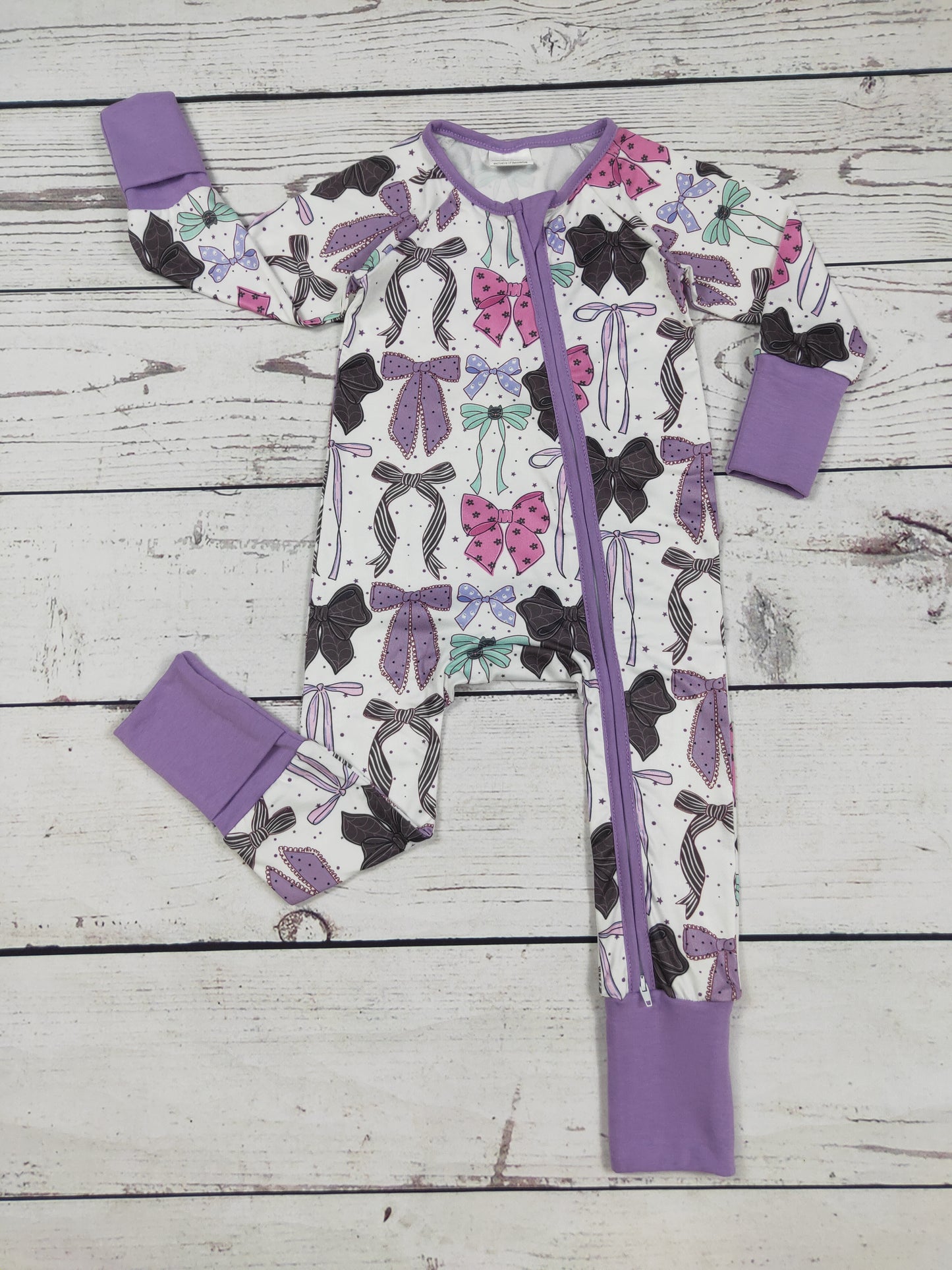 Baby Girl Bow Printed Halloween Sleeper