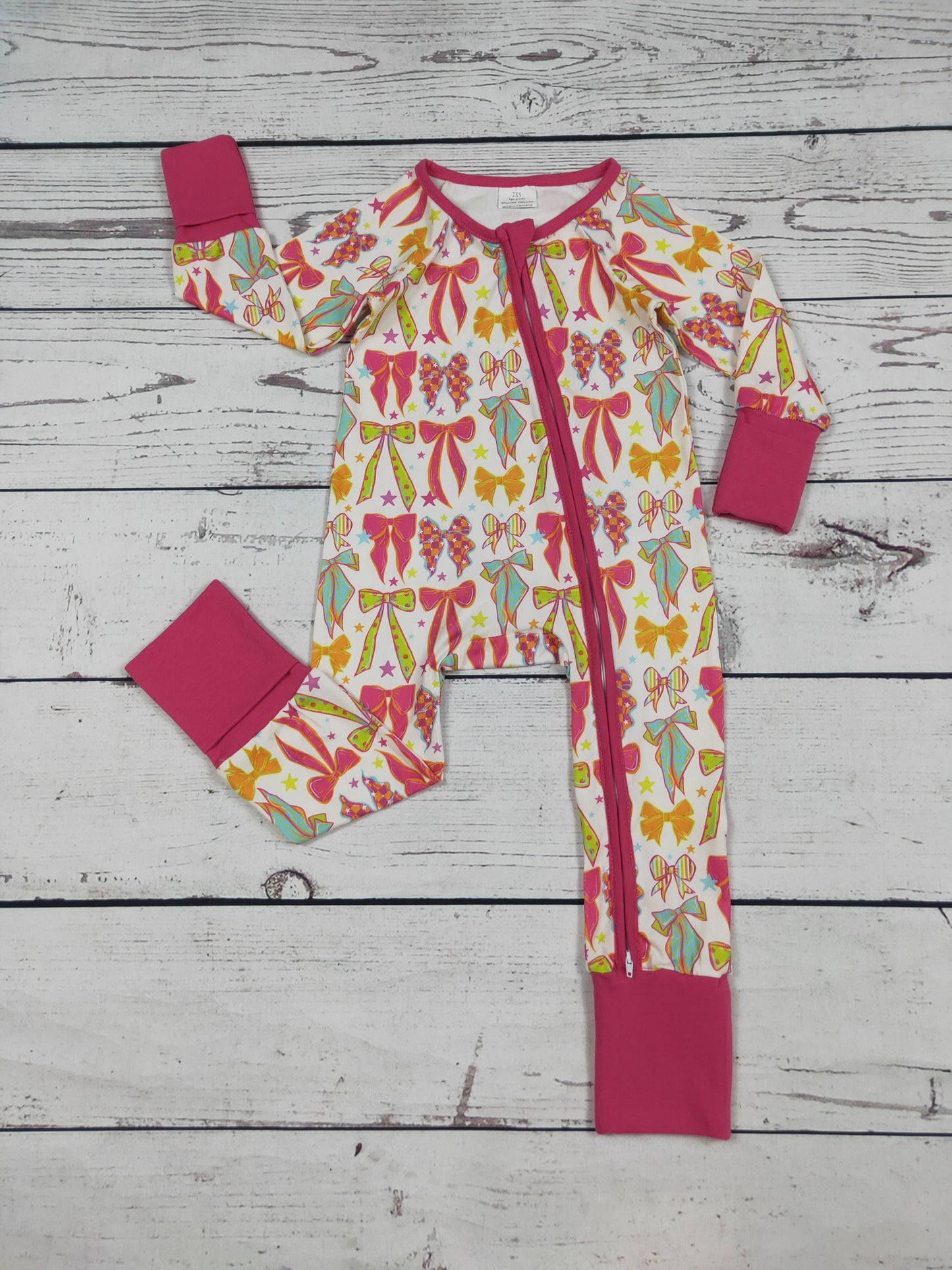 Bows Printed Baby Girls Zippy