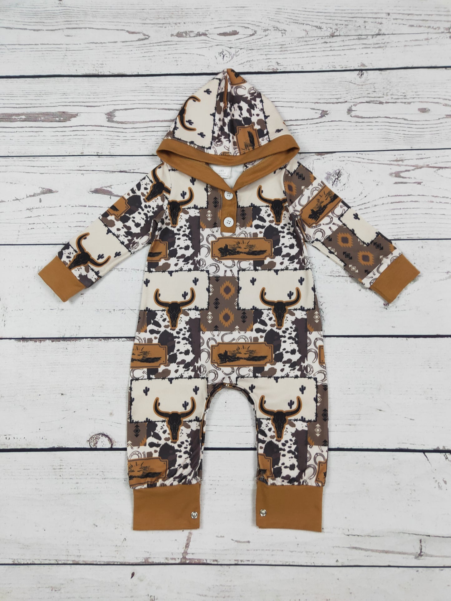 Western Printed Baby Boy Romper