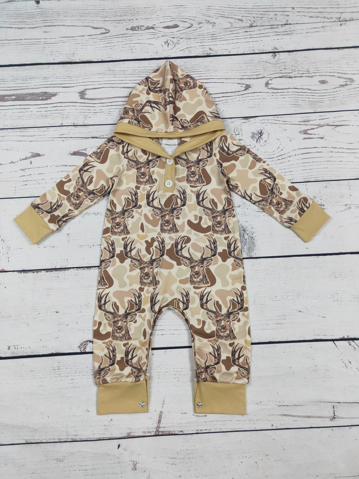 Camouflage Deer Printed Baby Boy Romper