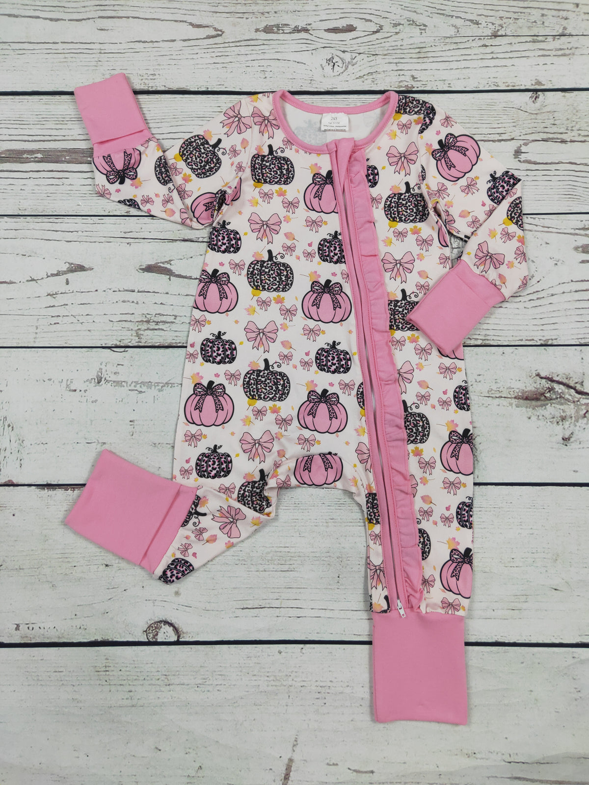 Baby Girls Cheetah Pumpkin Printed Zipper Sleeper