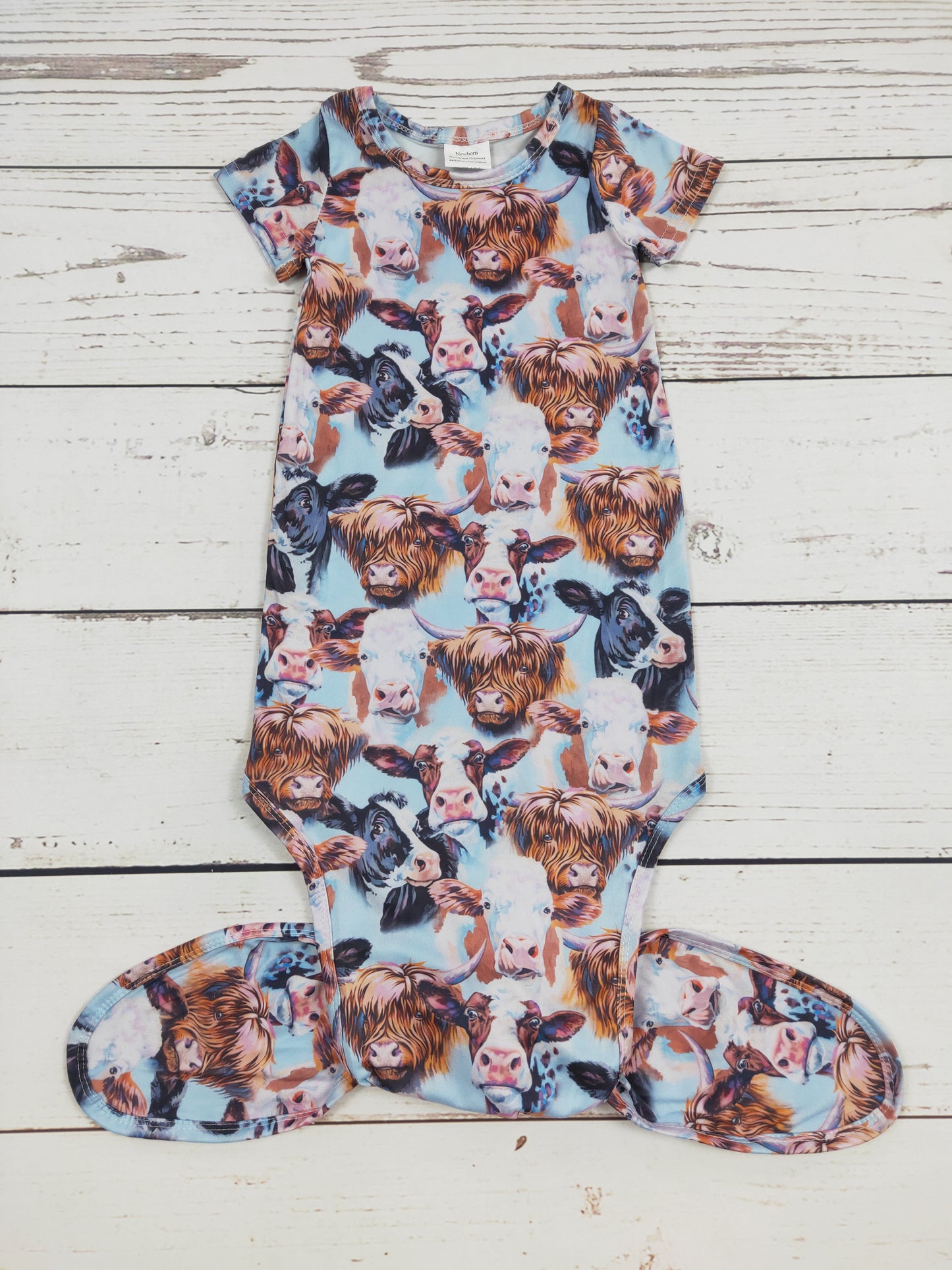 Cows Printed Infant Babygown