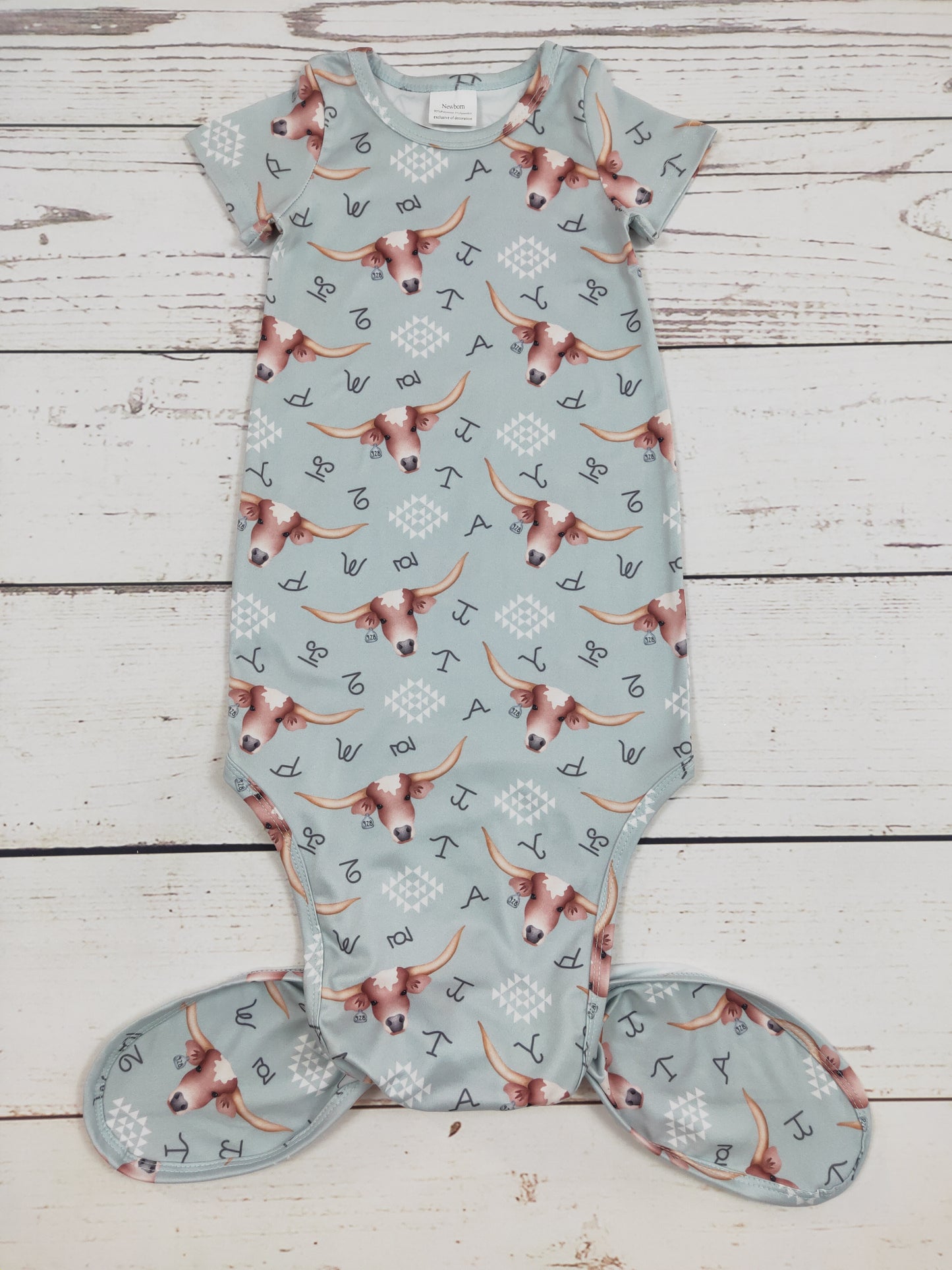 Cows Tags Printed Infant Babygown