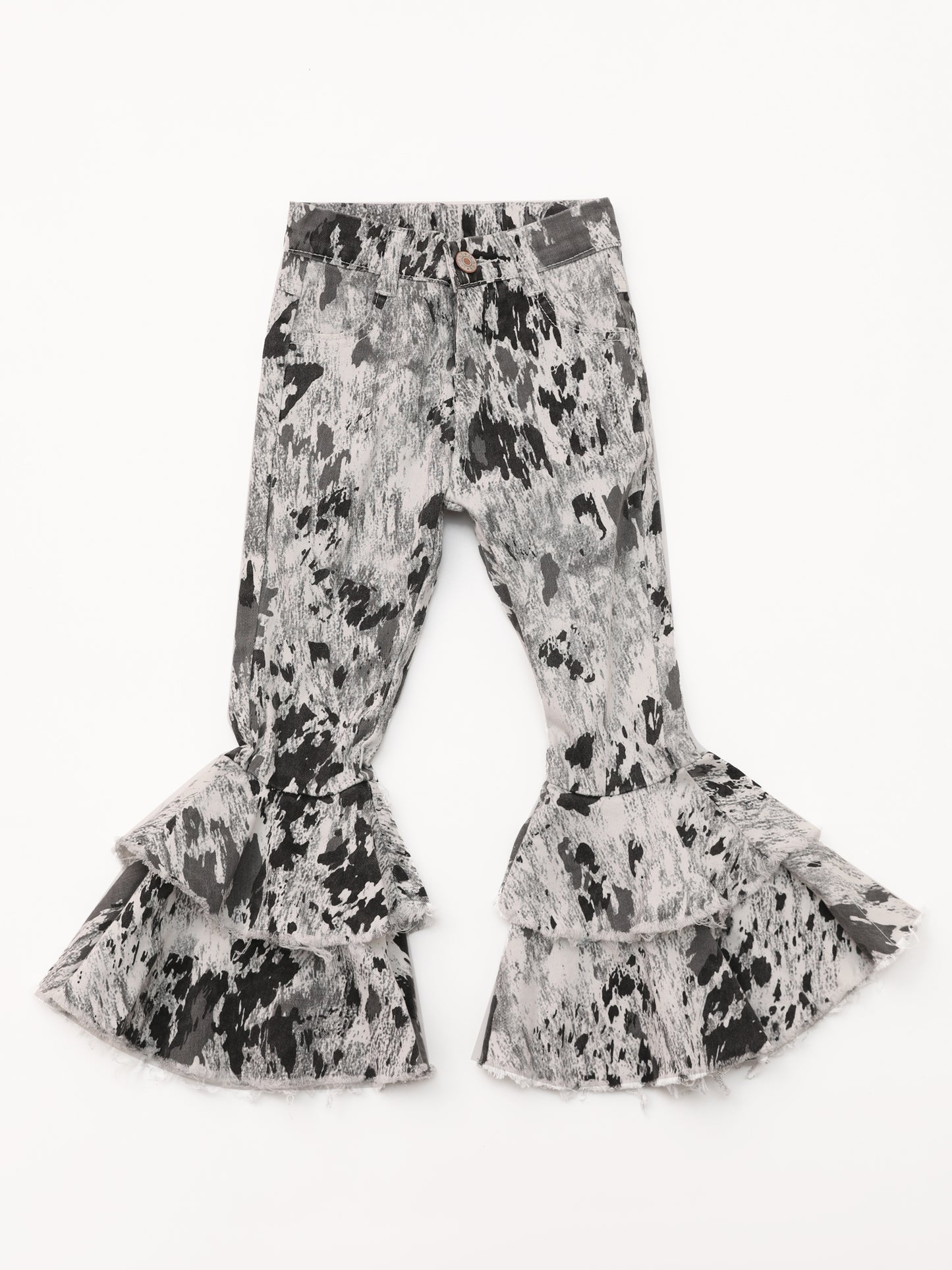 Kids Grey Tie Dye Double Layer Jeans