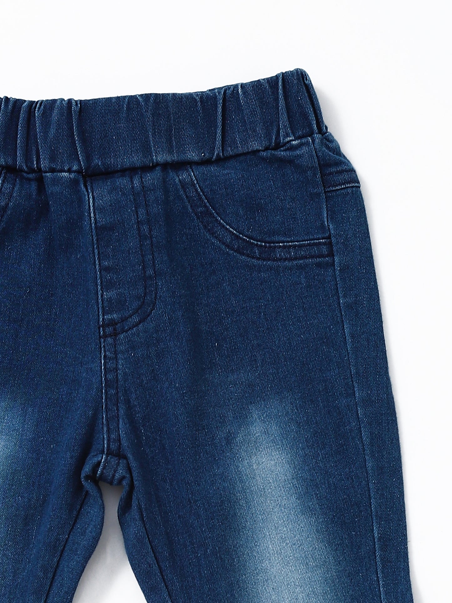 Washed Blue Stretchy Girls Flare Jeans