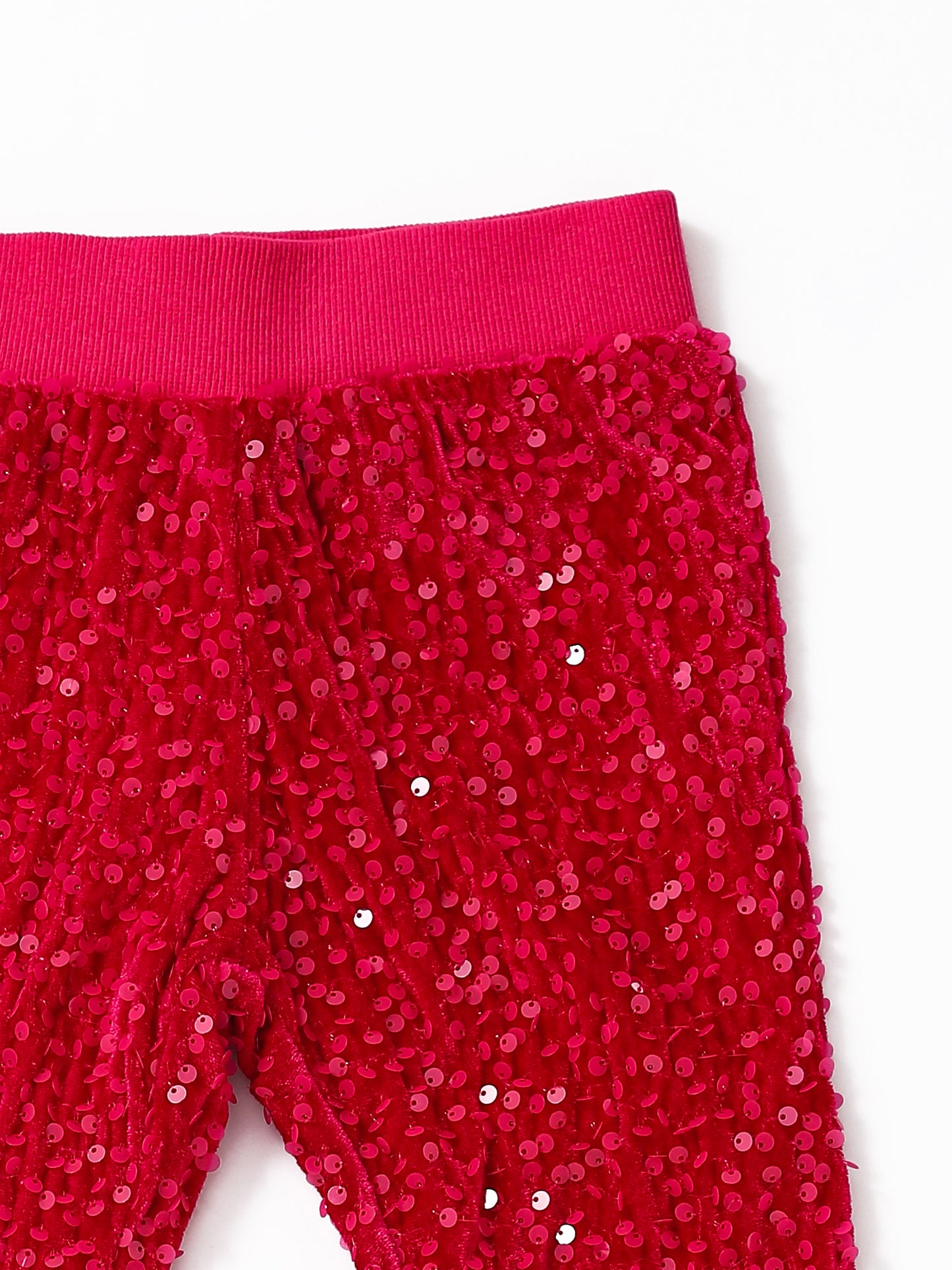 Girls Hot Pink Sequin Flare Pants
