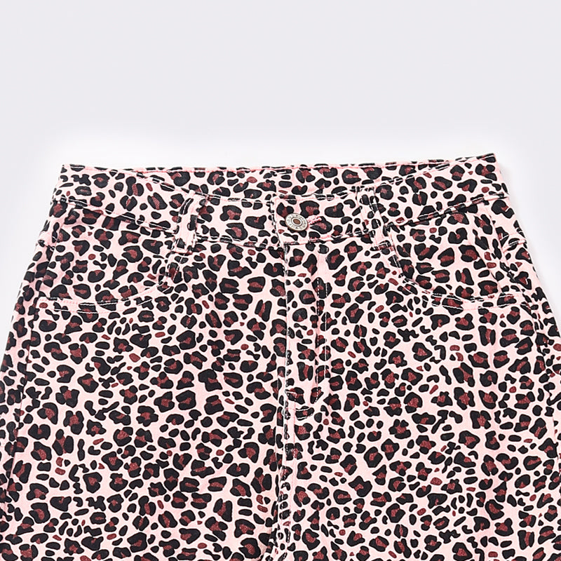 Leopard Print Women Jeans